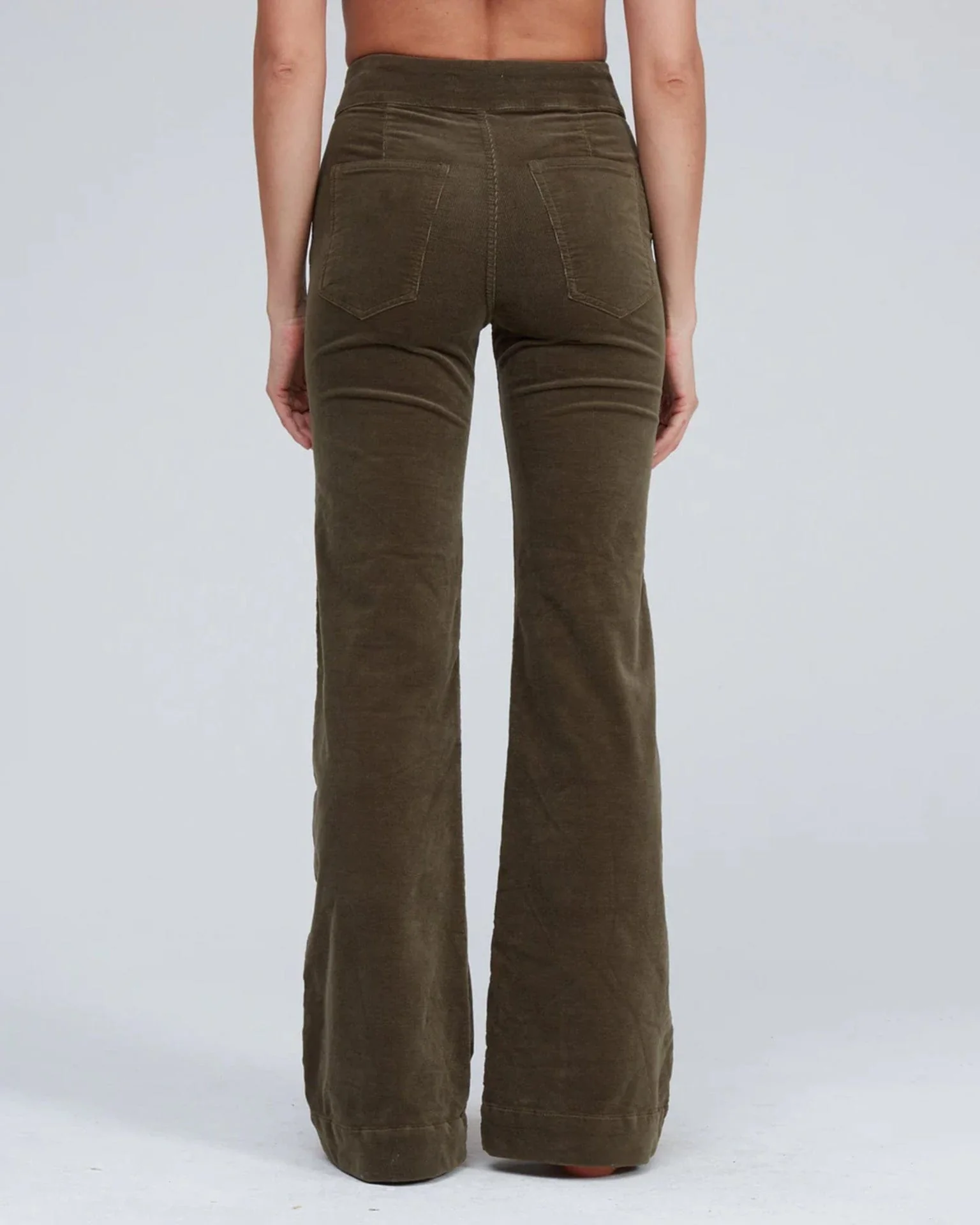Brighton Corduroy Wide Leg in Safari Green - Image 4