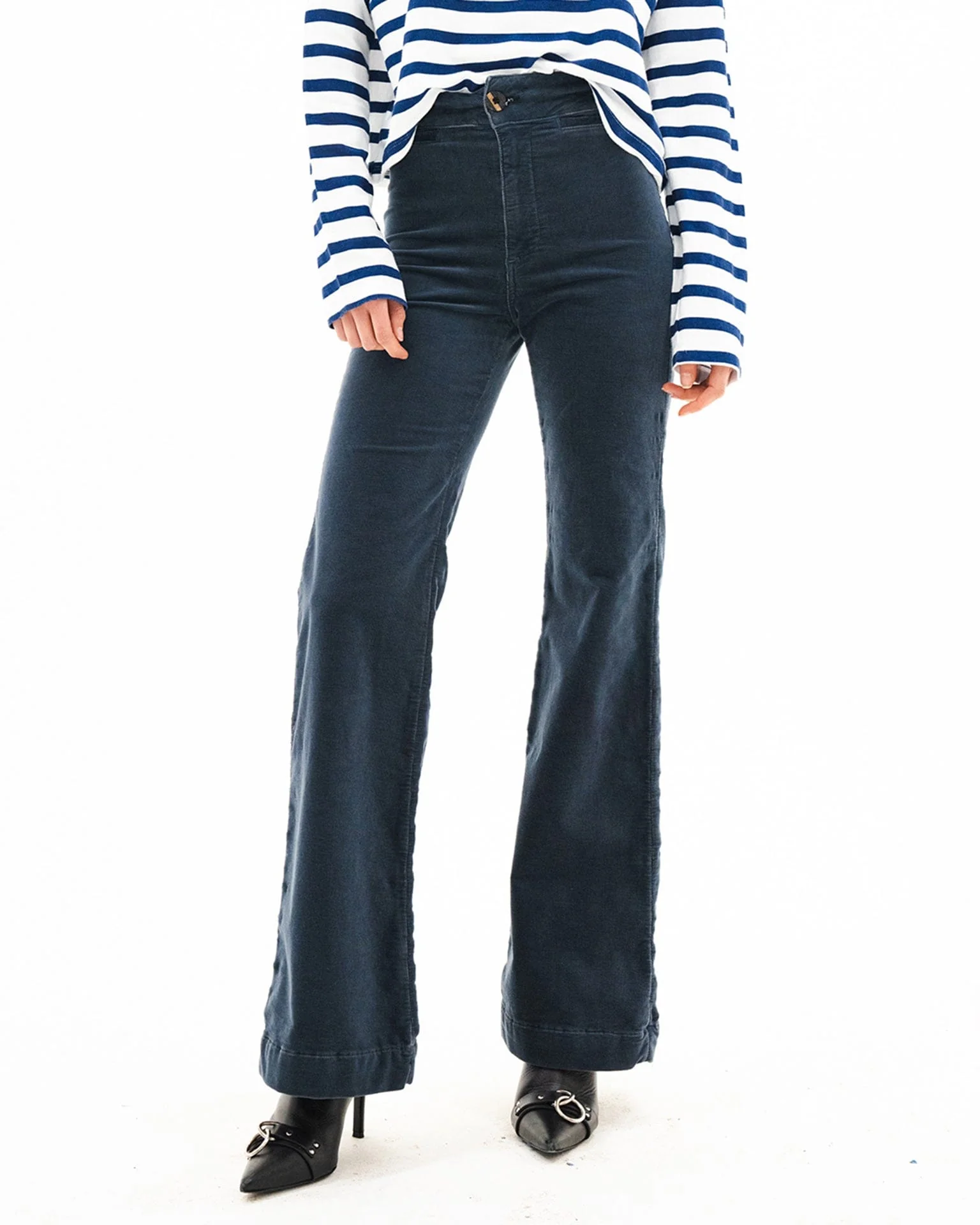 Brighton Corduroy Wide Leg in Slate