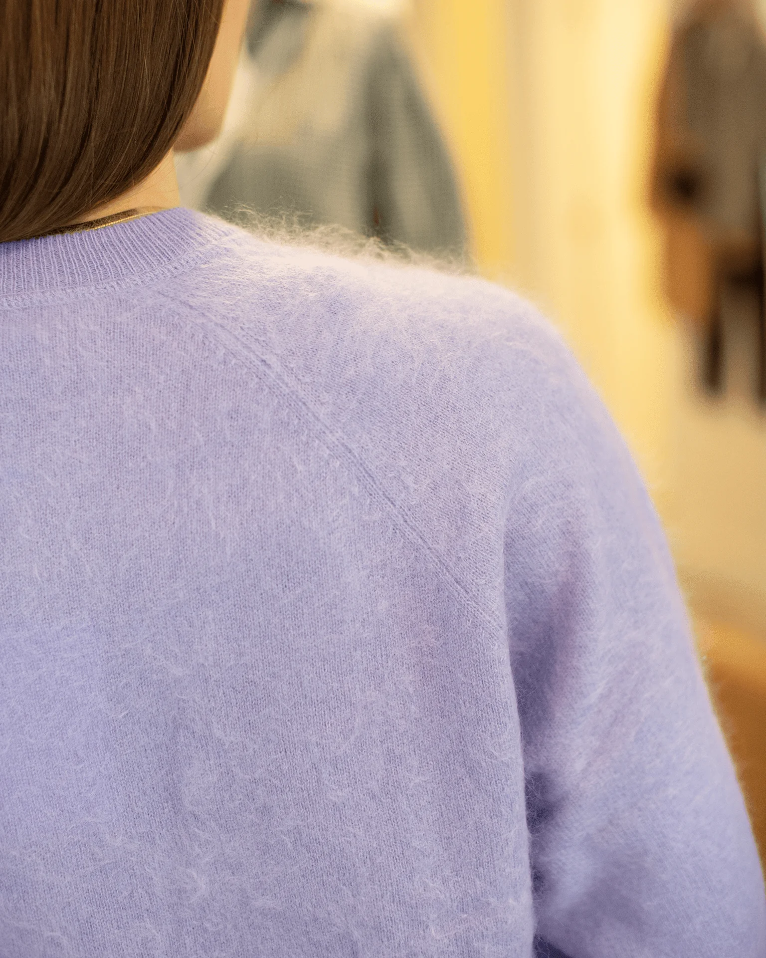 Brushed Oversized Elbow Sleeve Crew in Orchid - Image 3