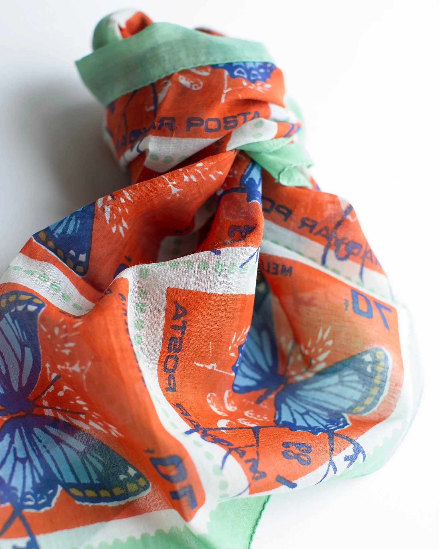 Butterfly Stamps 70x70 Bandana in Orange - Image 3