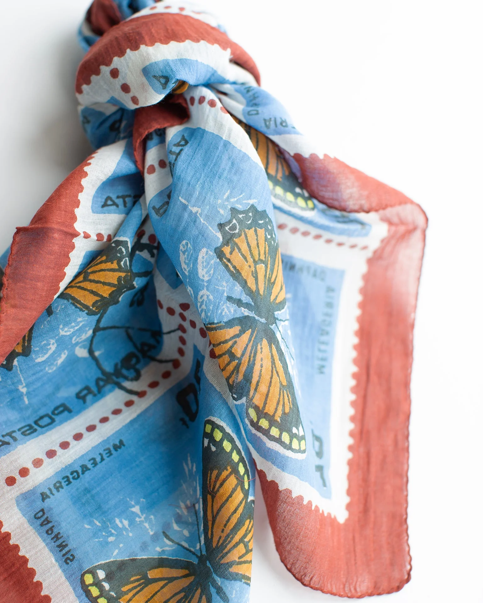 Butterfly Stamps 70x70 Bandana in Sky - Image 3