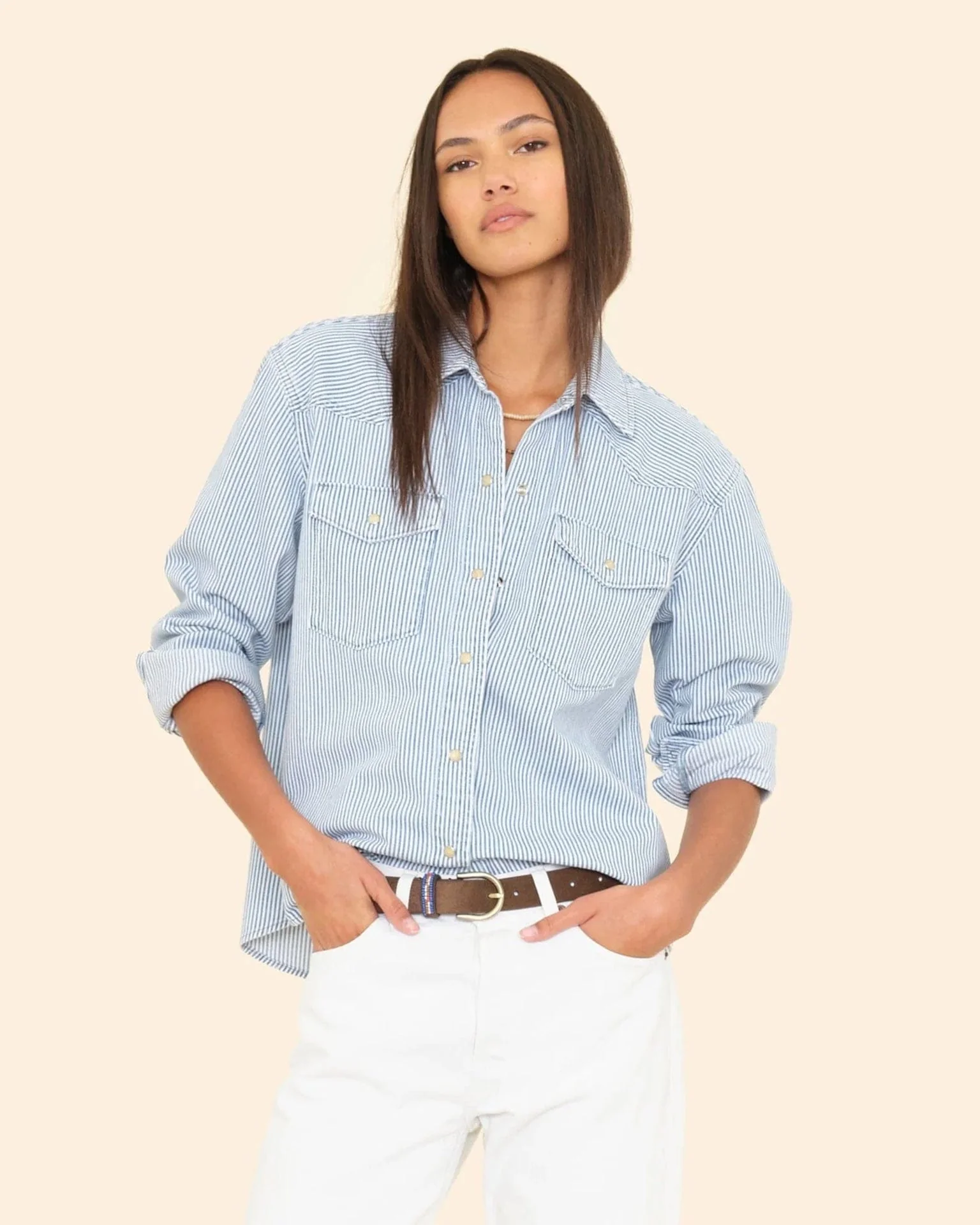 Byron Shirt In Blue Railroad