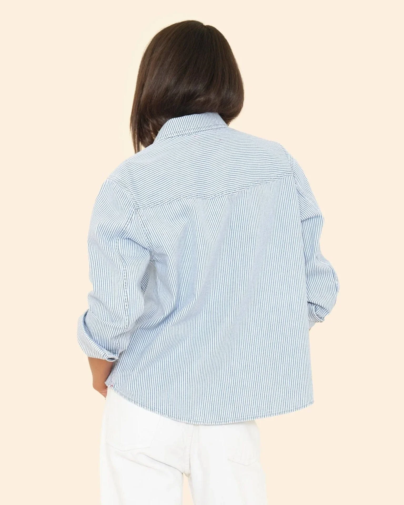 Byron Shirt In Blue Railroad - Image 2