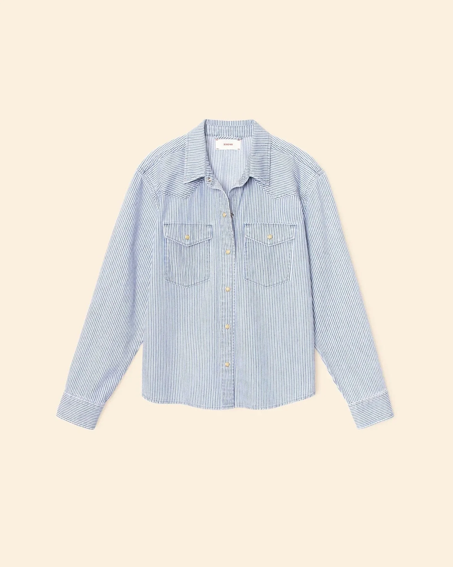 Byron Shirt In Blue Railroad - Image 3