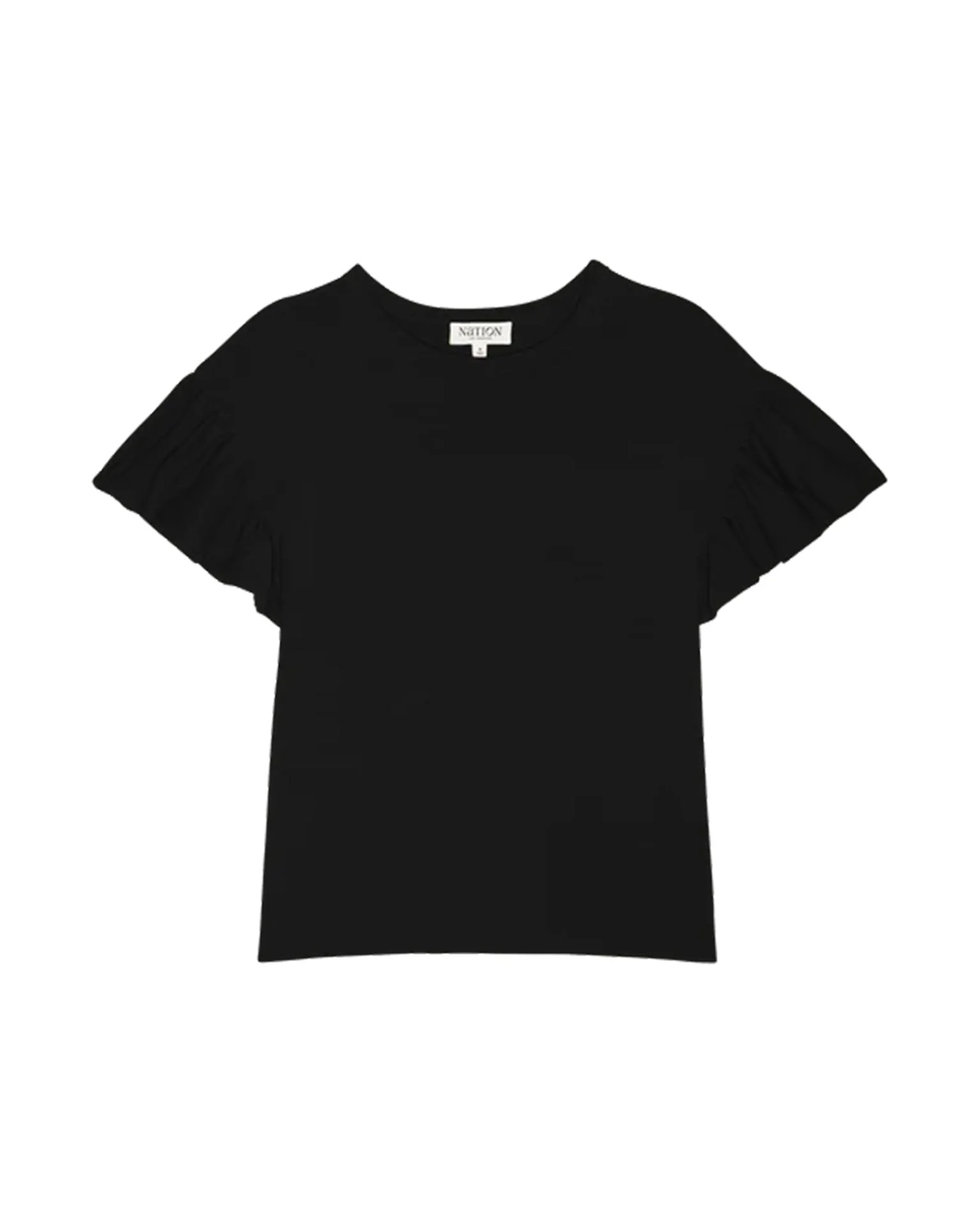 Camille Ruffle Sleeve Top in Jet Black - Image 3