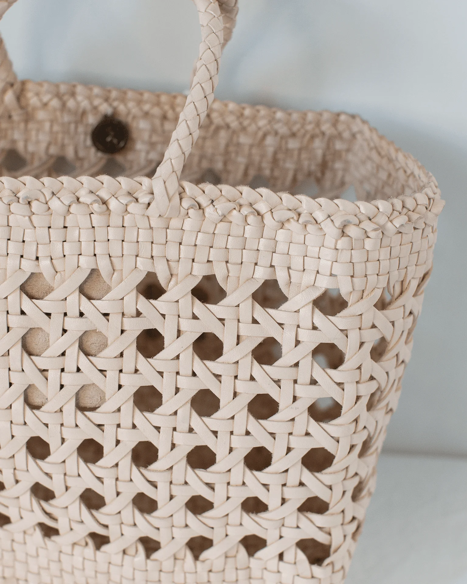 Cannage Bag - Small in Peachy Natural - Image 3