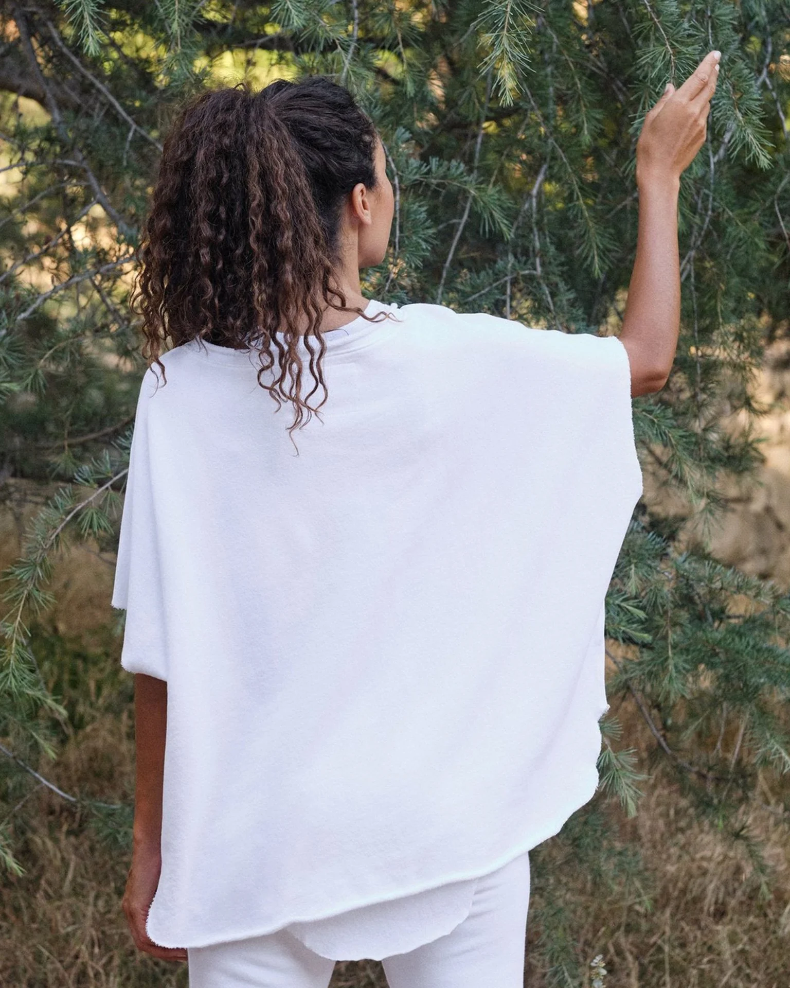 Olive Capelet in White - Image 2