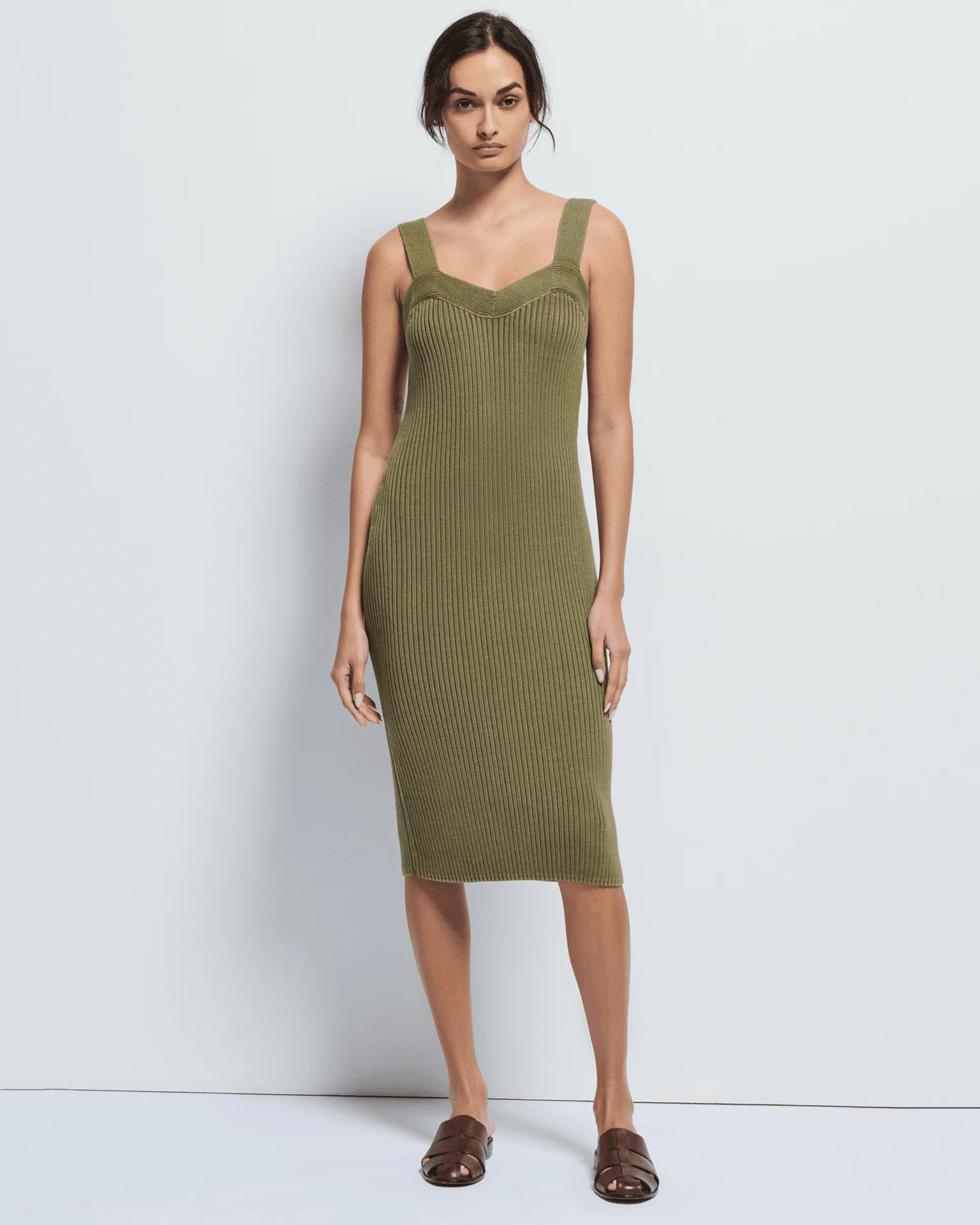 Caresse Sweater Dress in Capers - Image 3