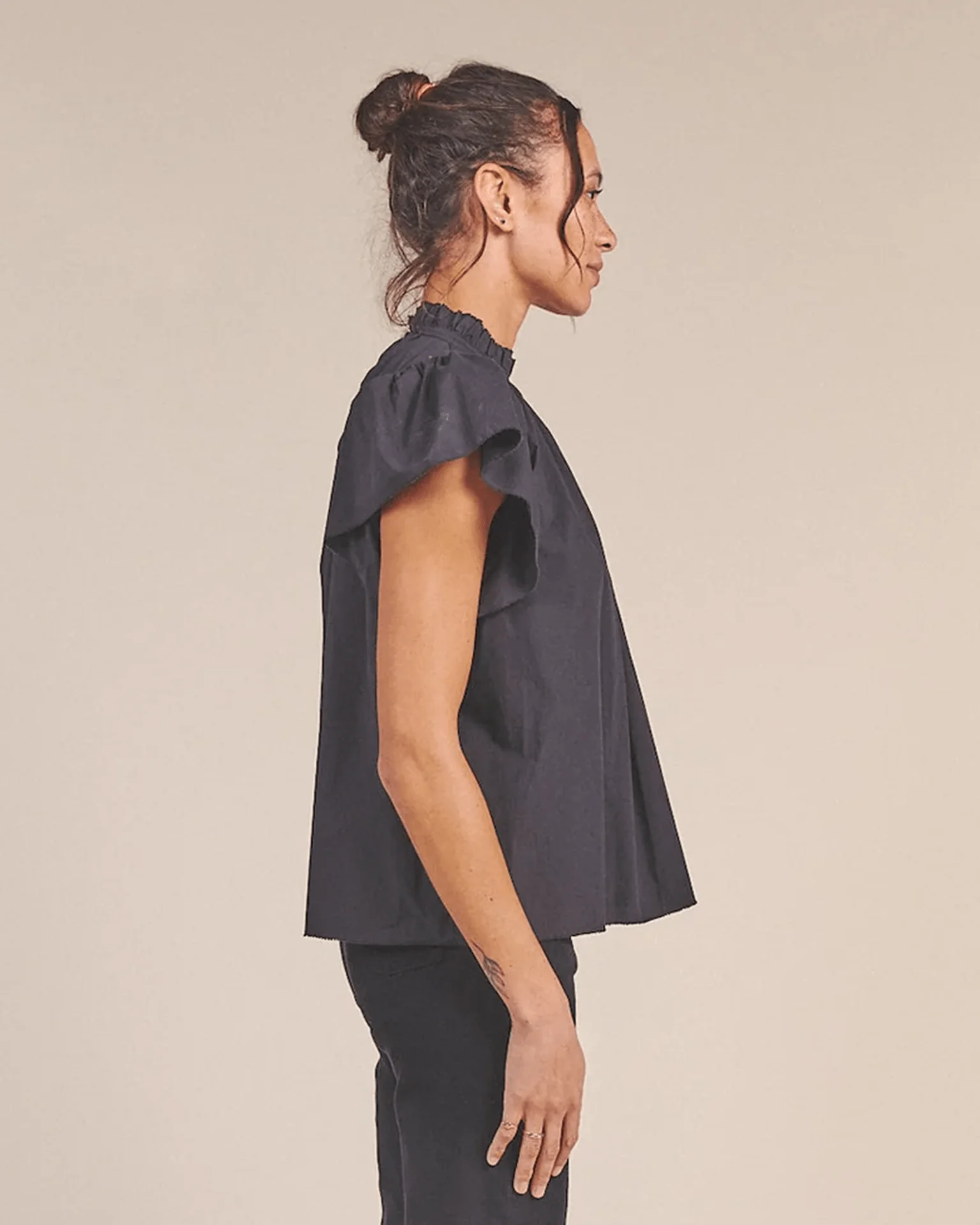 Carla Highneck Shirt in Classic Black - Image 4