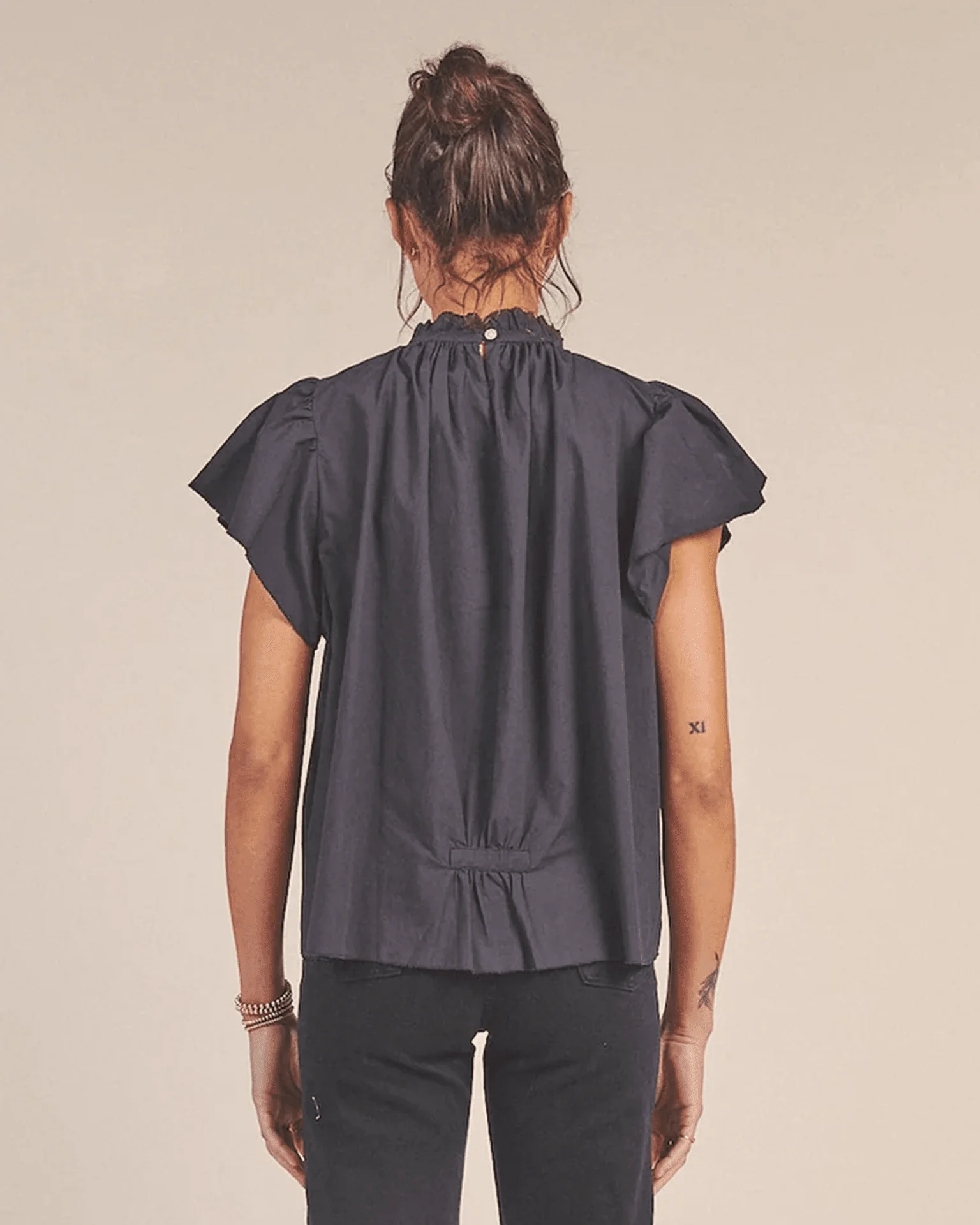 Carla Highneck Shirt in Classic Black - Image 5