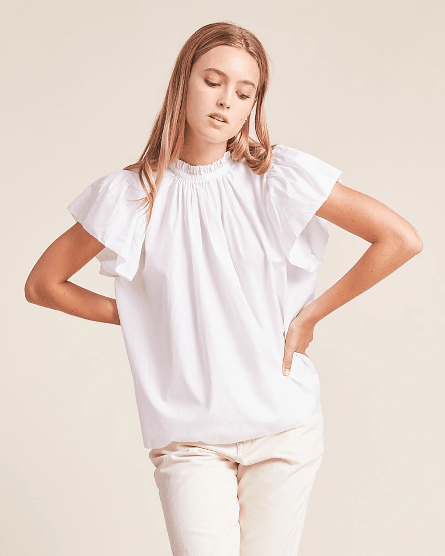 Carla Highneck Shirt in White