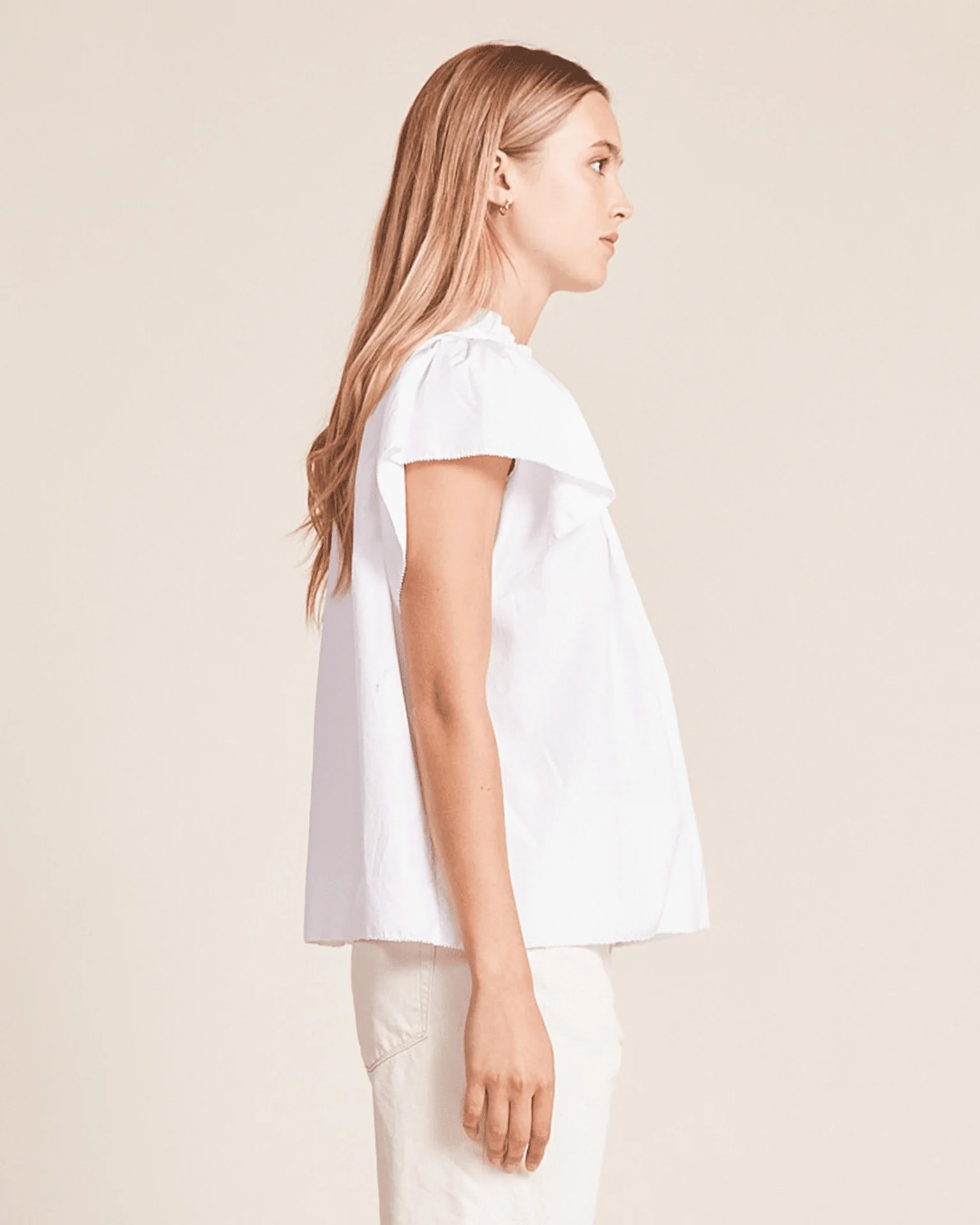 Carla Highneck Shirt in White - Image 3