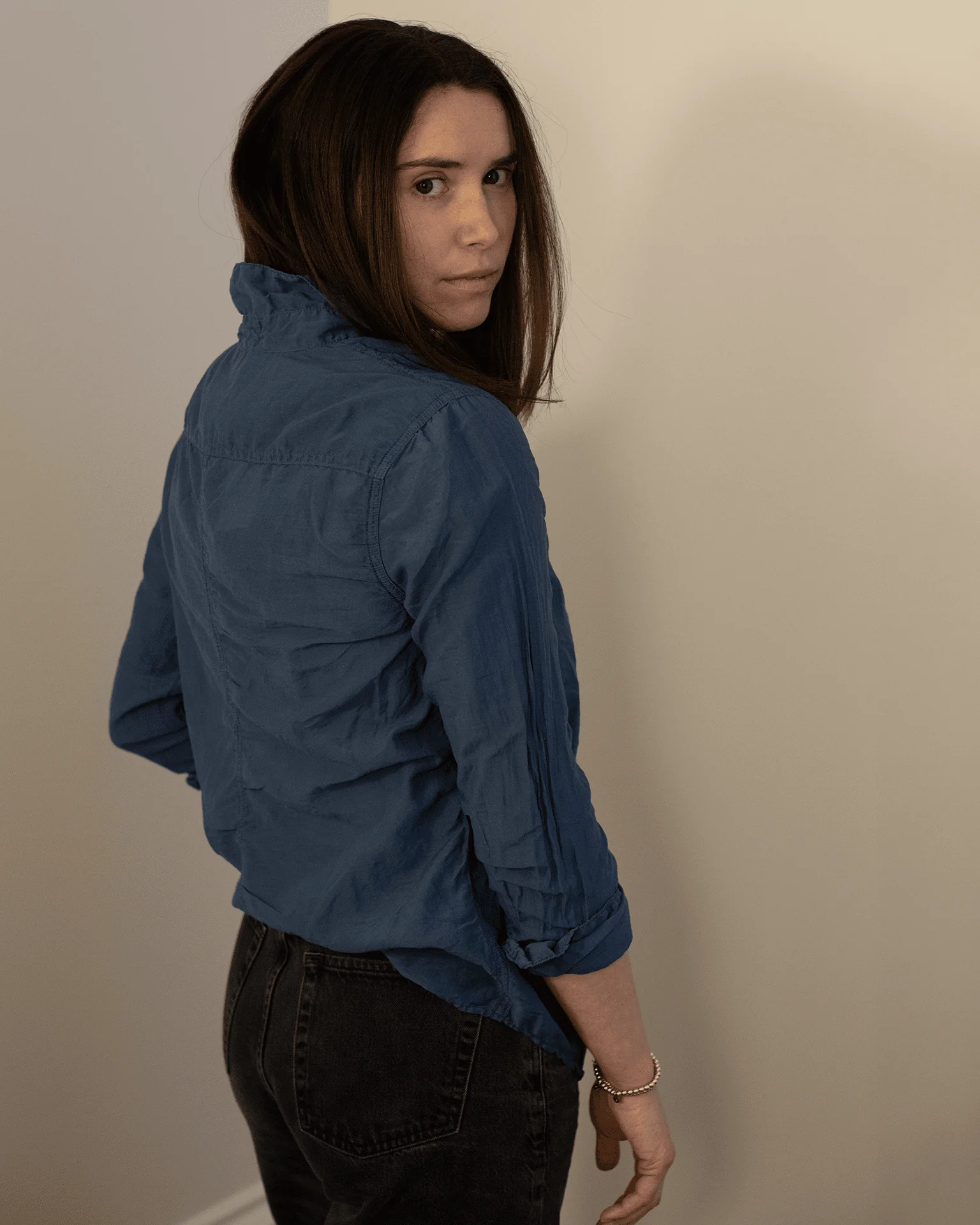 Carrie Blouse in Moonlit Ocean Cotton Silk - Image 3