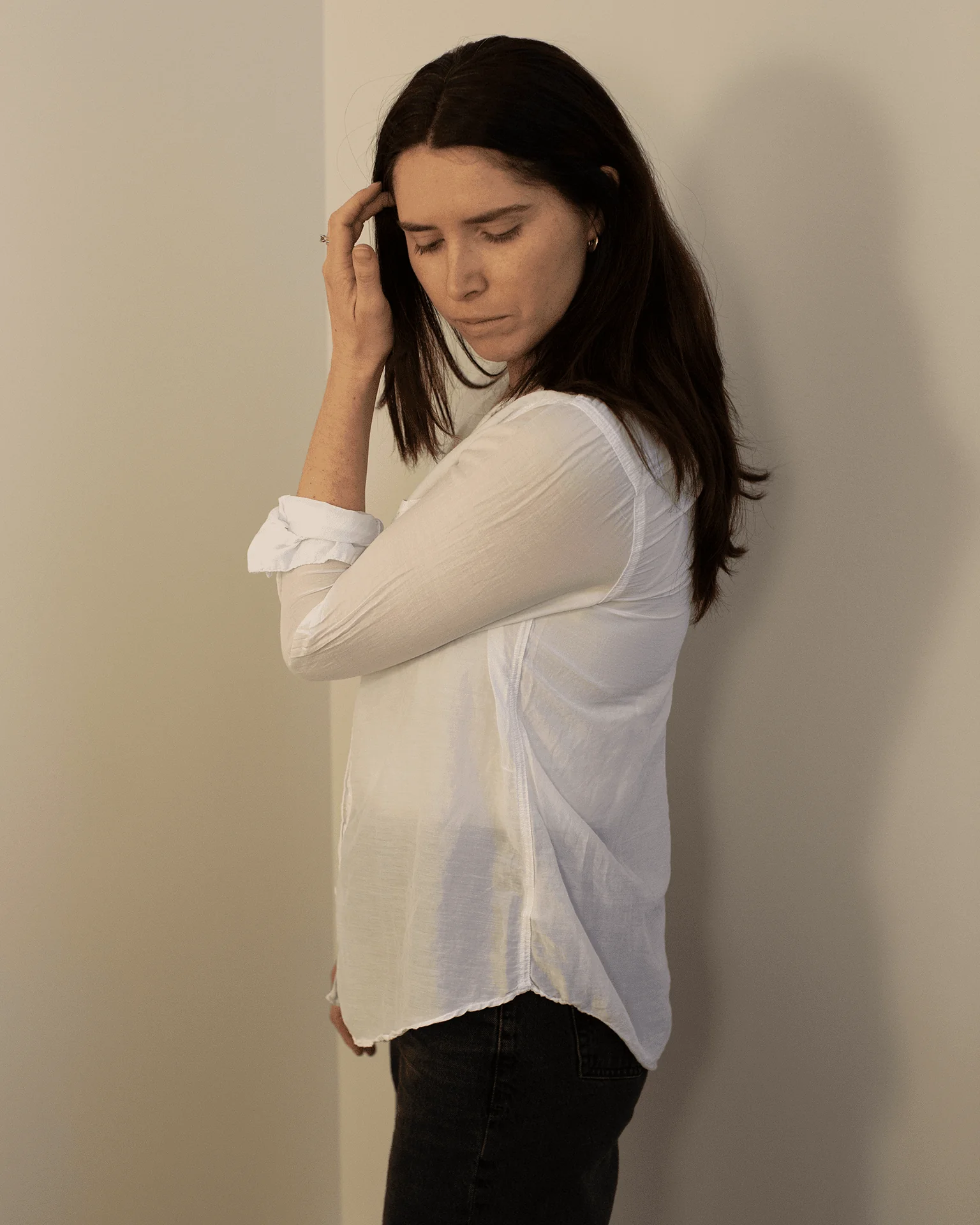 Carrie Blouse in White Cotton Silk - Image 2