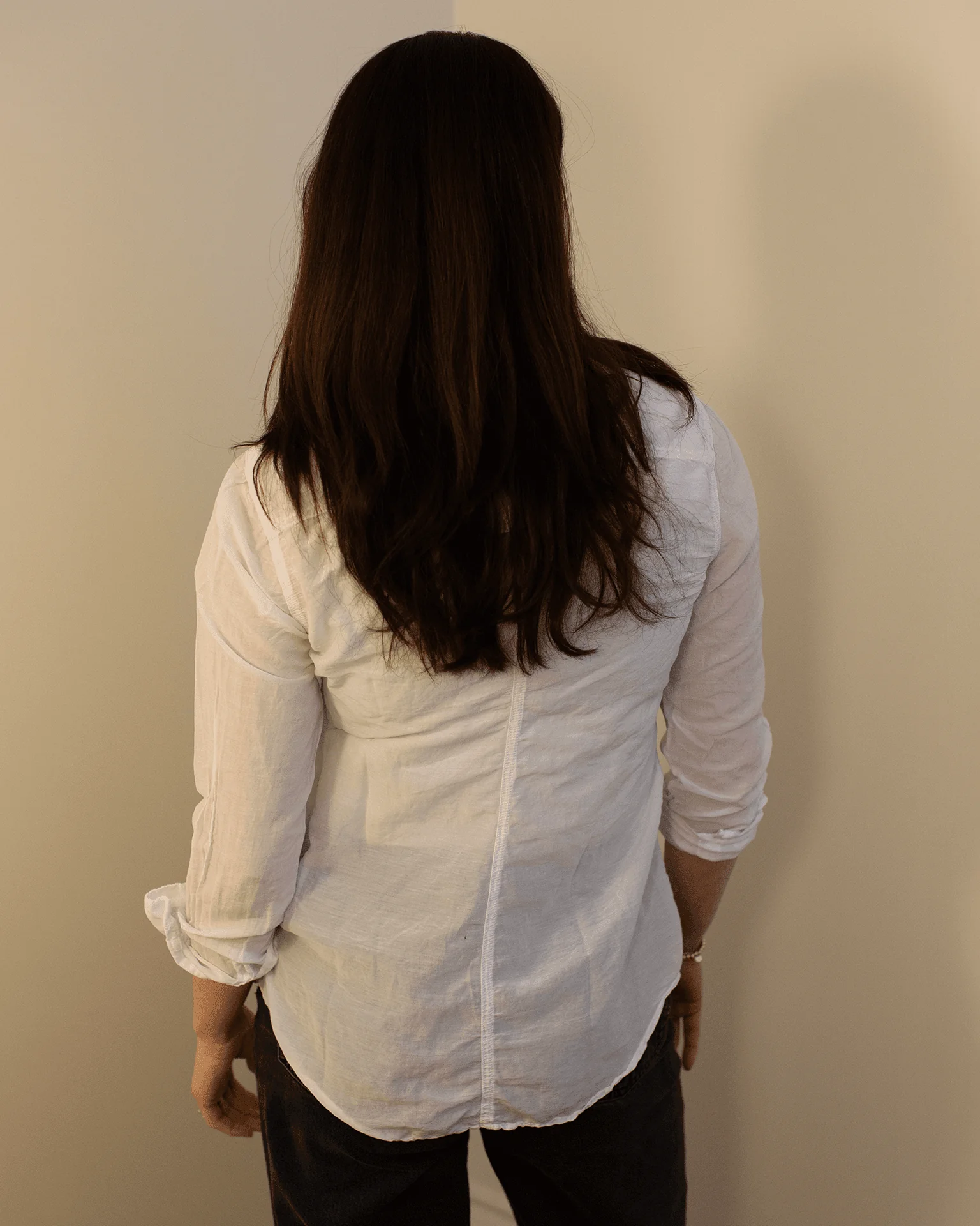 Carrie Blouse in White Cotton Silk - Image 3
