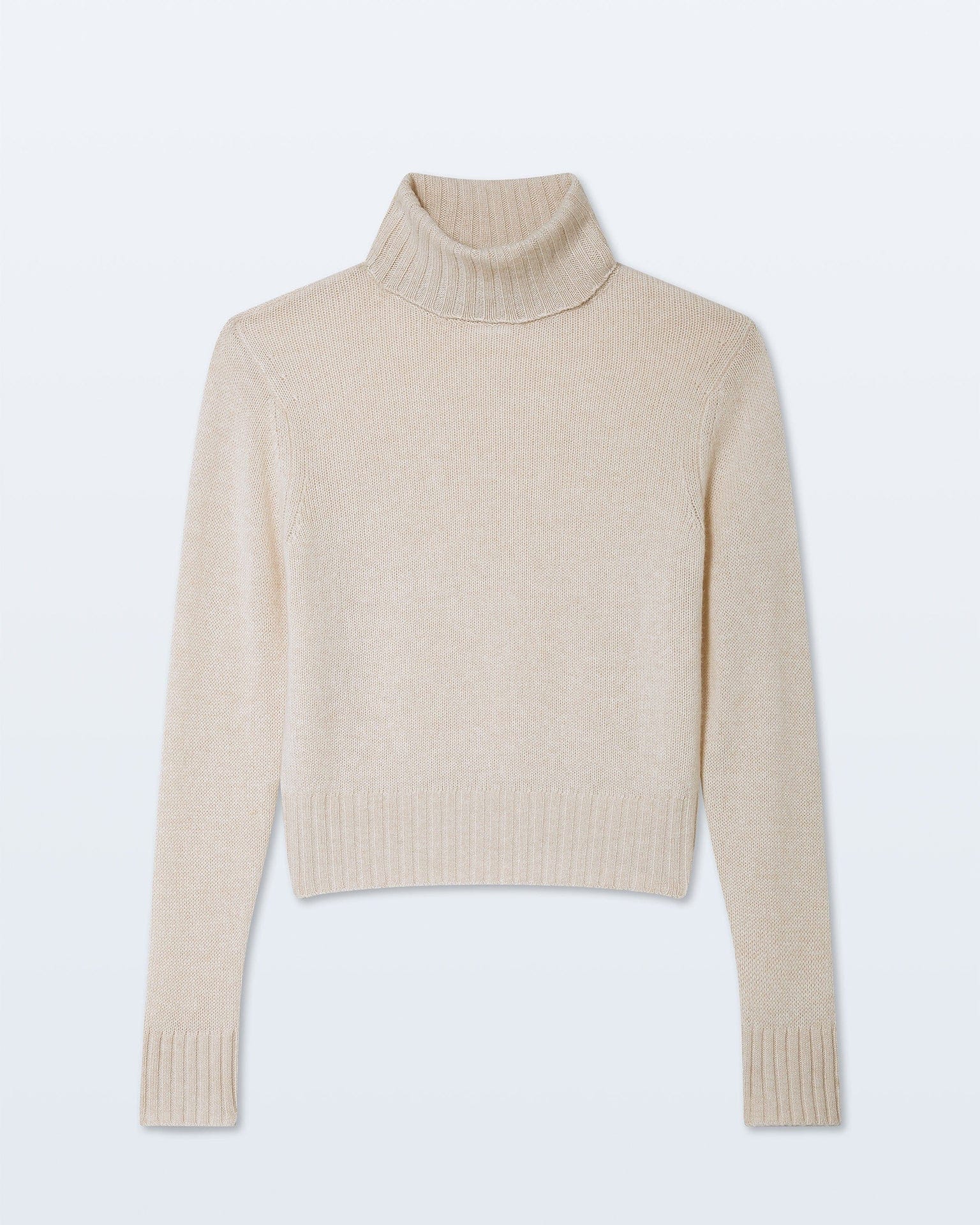 Cashmere Featherweight Turtleneck in Natural Heather - Image 3