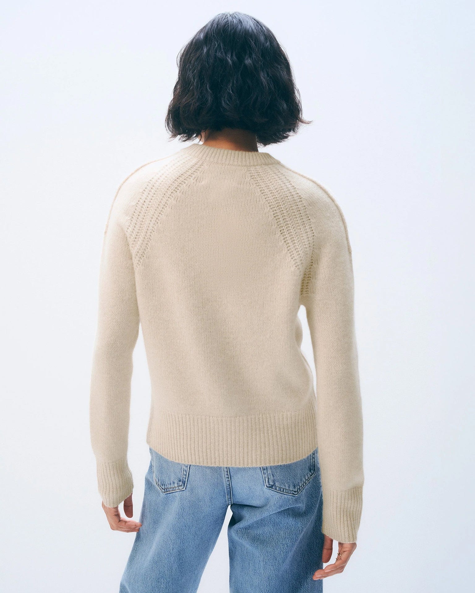Cashmere Luxe Henley in Natural Heather - Image 4