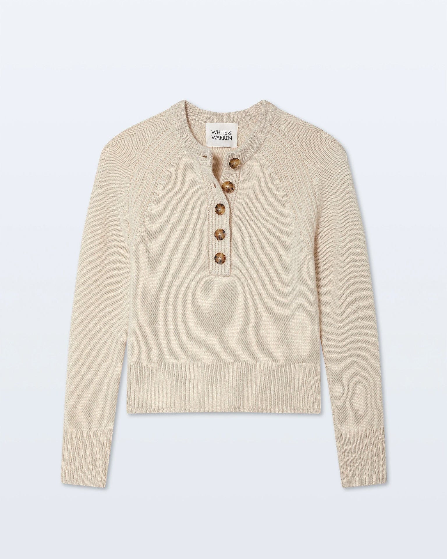 Cashmere Luxe Henley in Natural Heather - Image 5