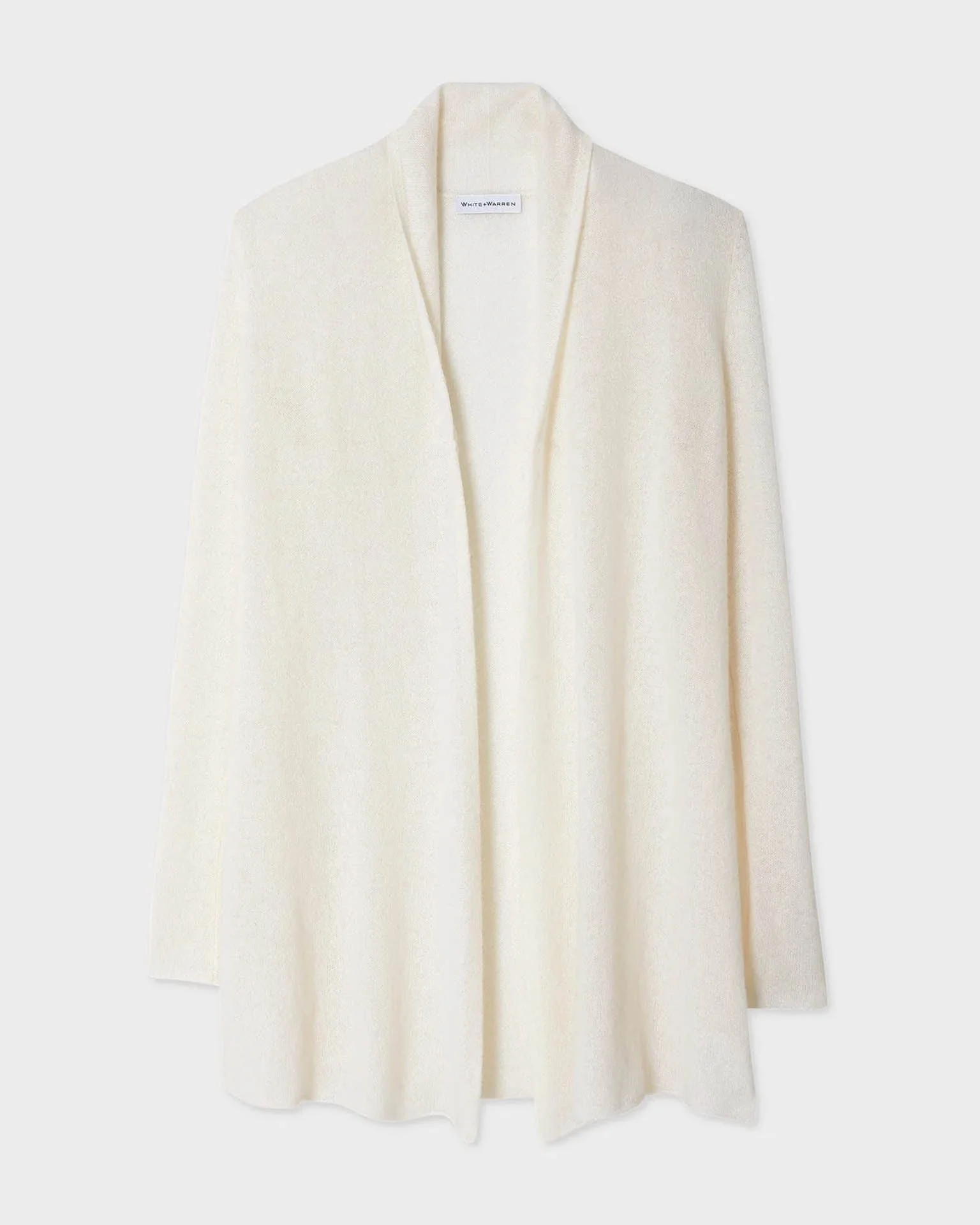 Cashmere Trapeze Cardigan in Soft White - Image 5