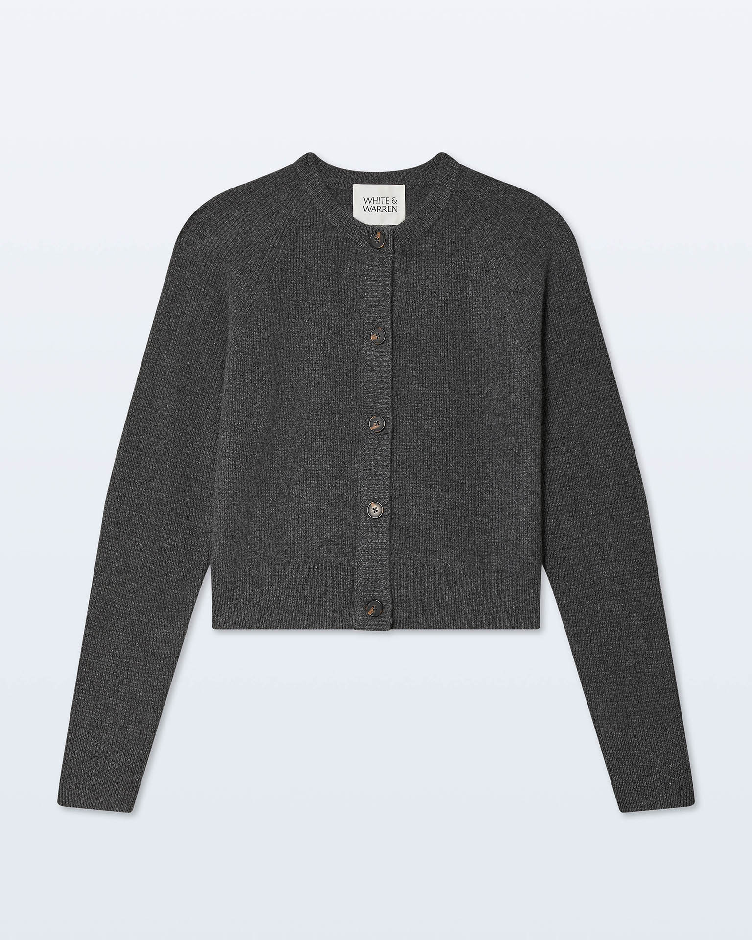 Cashmere Waffle Cardigan in Dark Slate Heather - Image 4