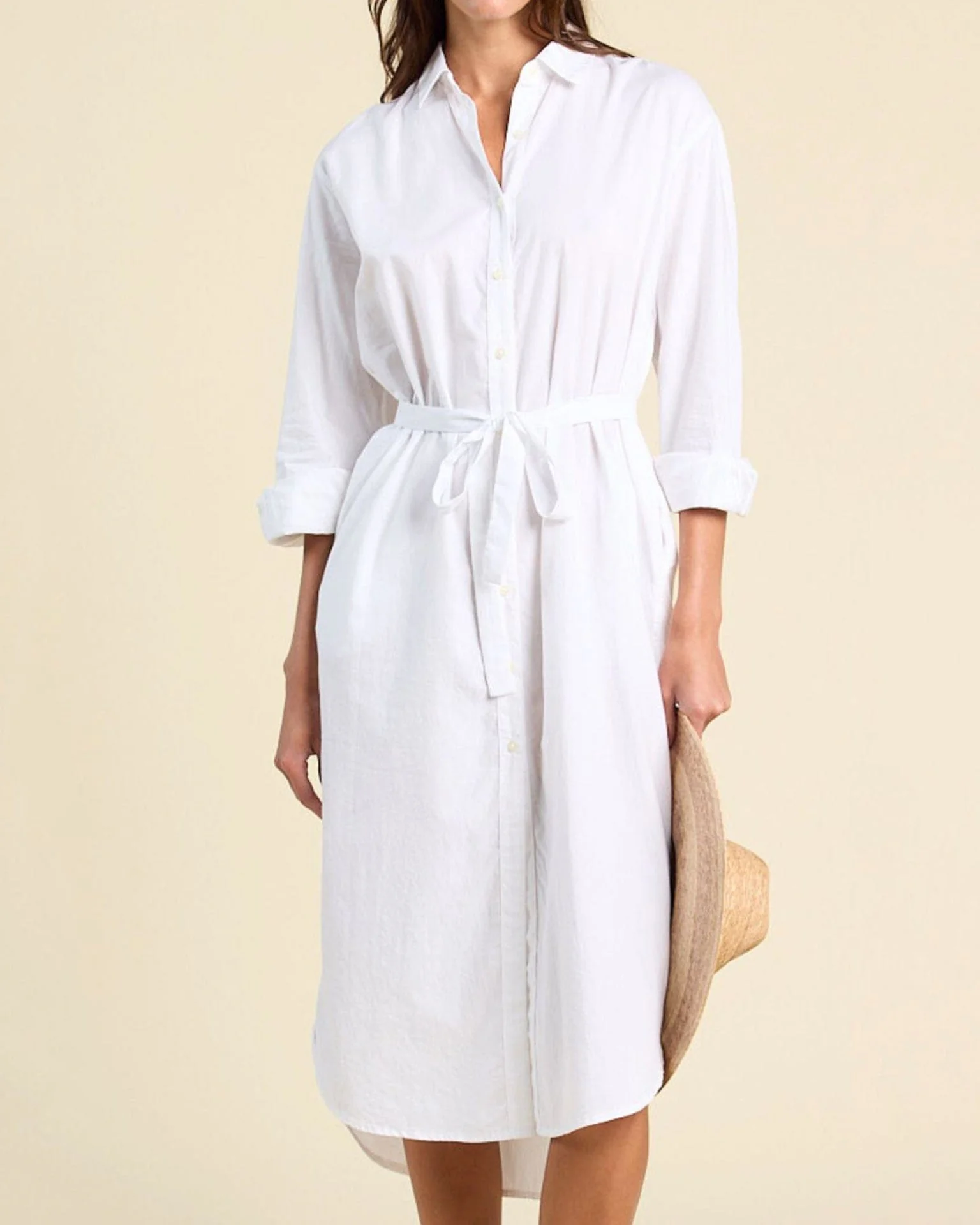 Catalina Shirtdress in White - Image 3