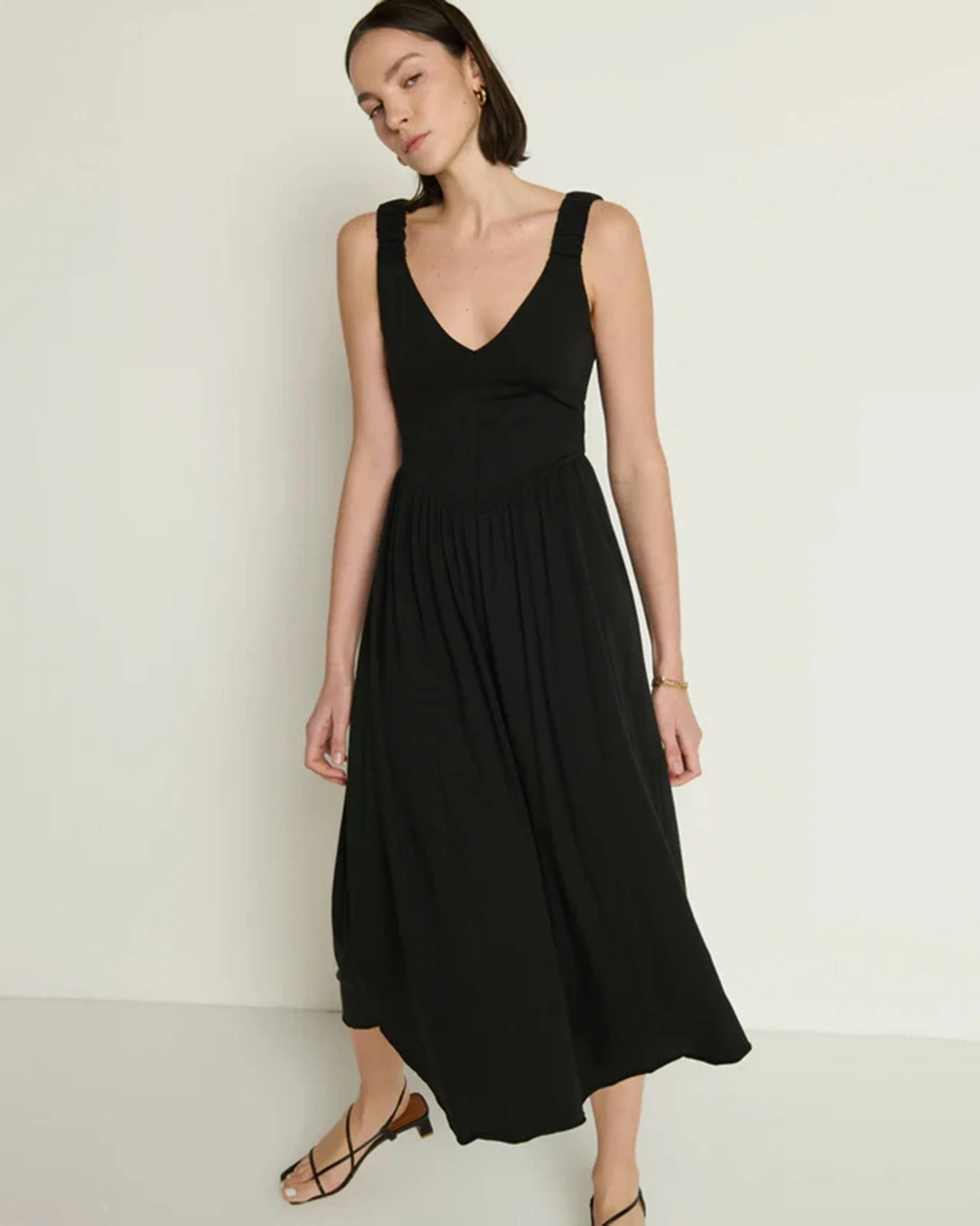 Celine Tank Dress in Jet Black - Image 2