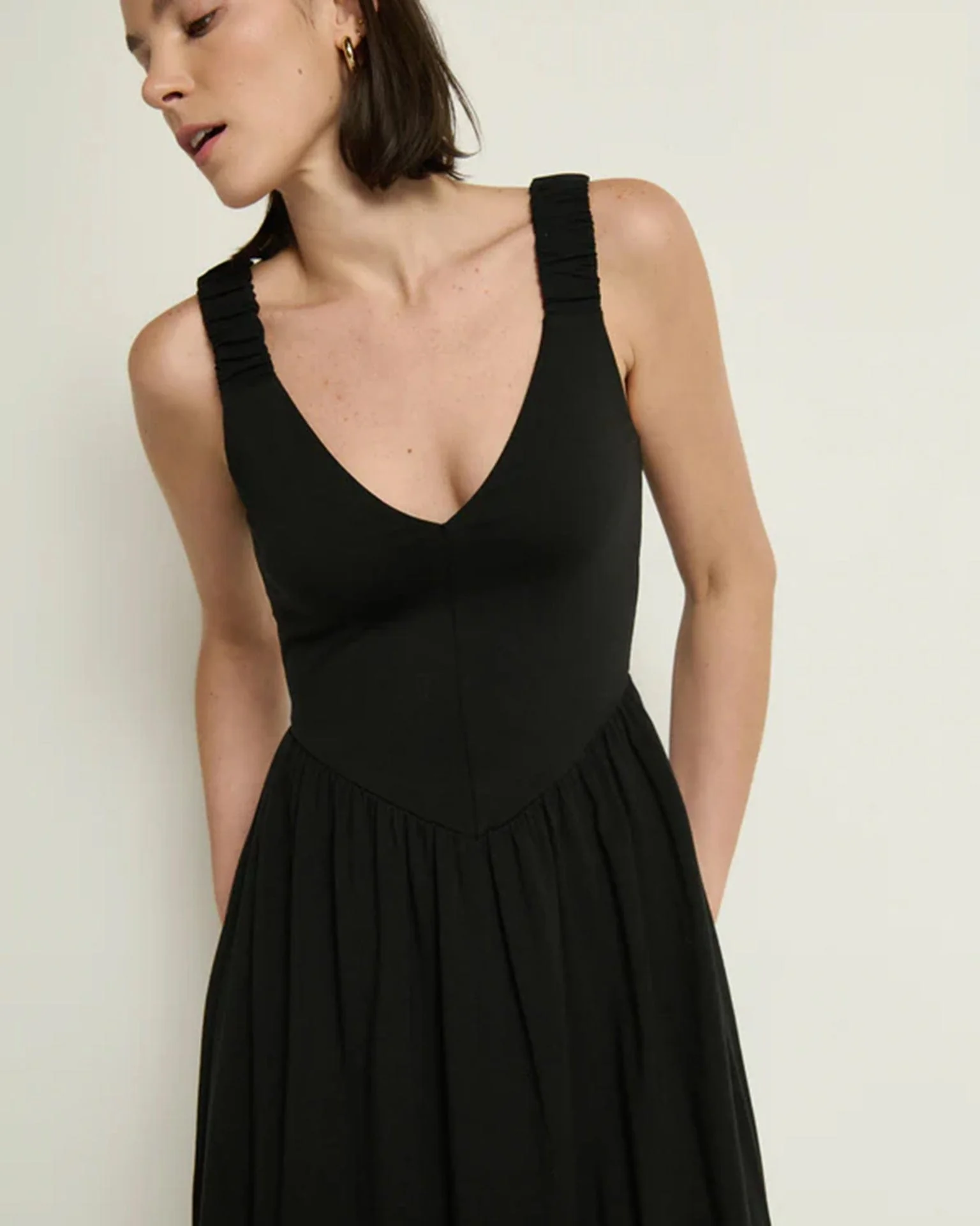 Celine Tank Dress in Jet Black - Image 3