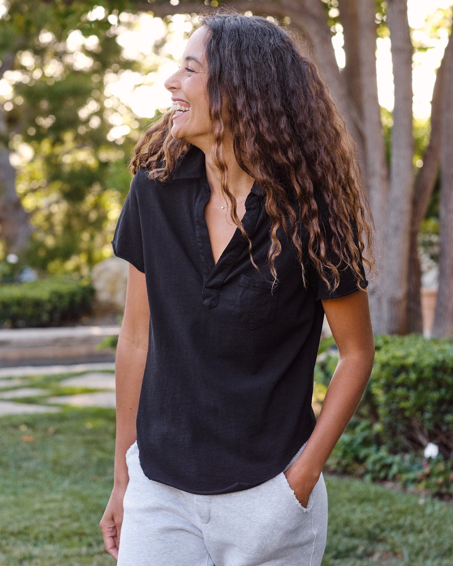 Charlotte Perfect Polo in Black - Image 2