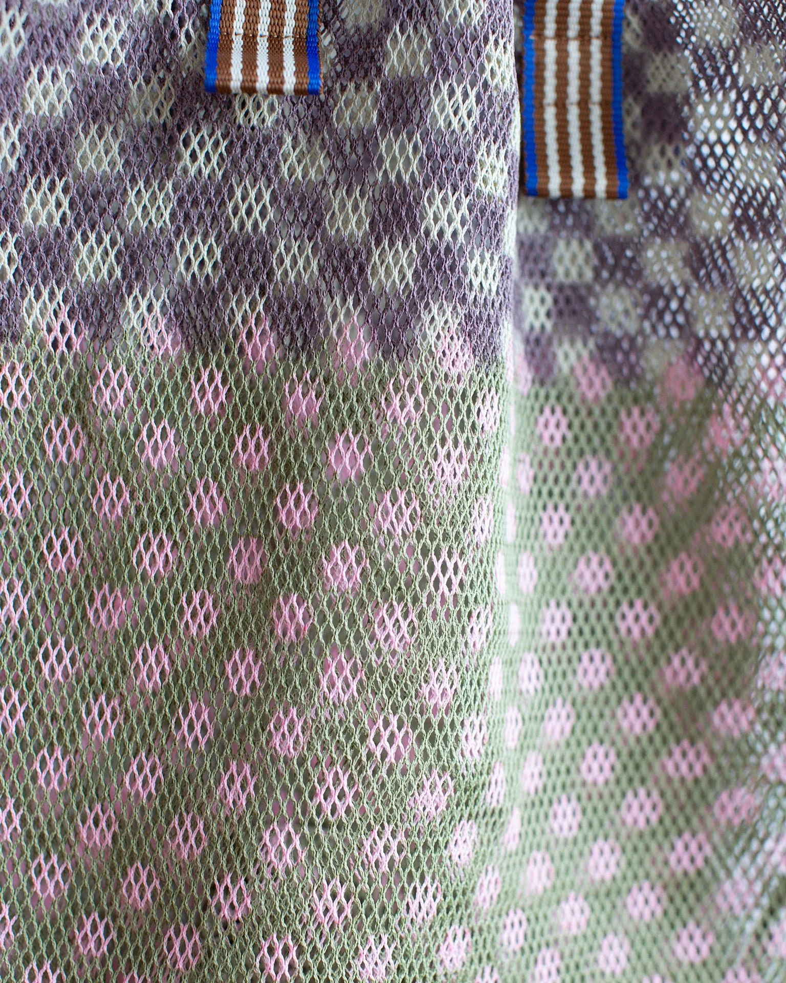 Checks & Dots Large Tote in Moss - Image 2