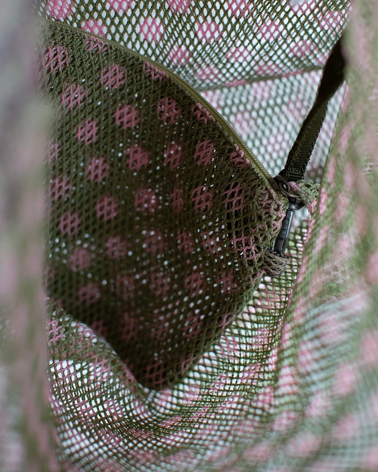 Checks & Dots Large Tote in Moss - Image 3