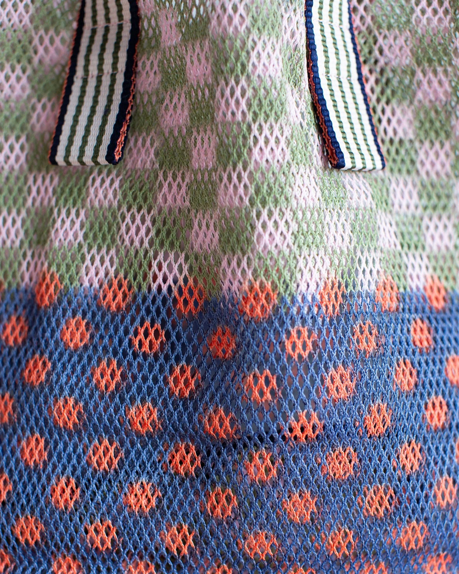 Checks & Dots Small Tote in Rosso - Image 2