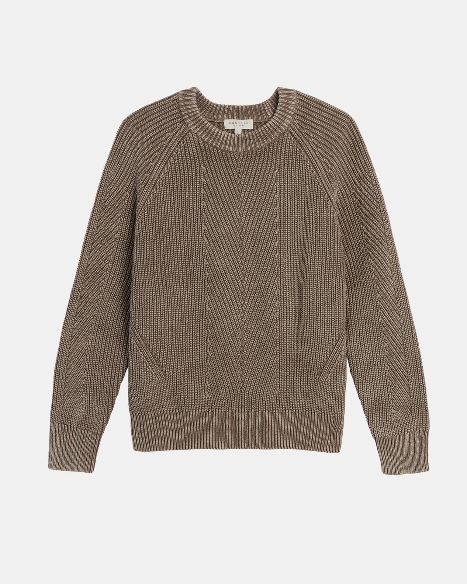 Chelsea Washed Cotton Sweater in Bark