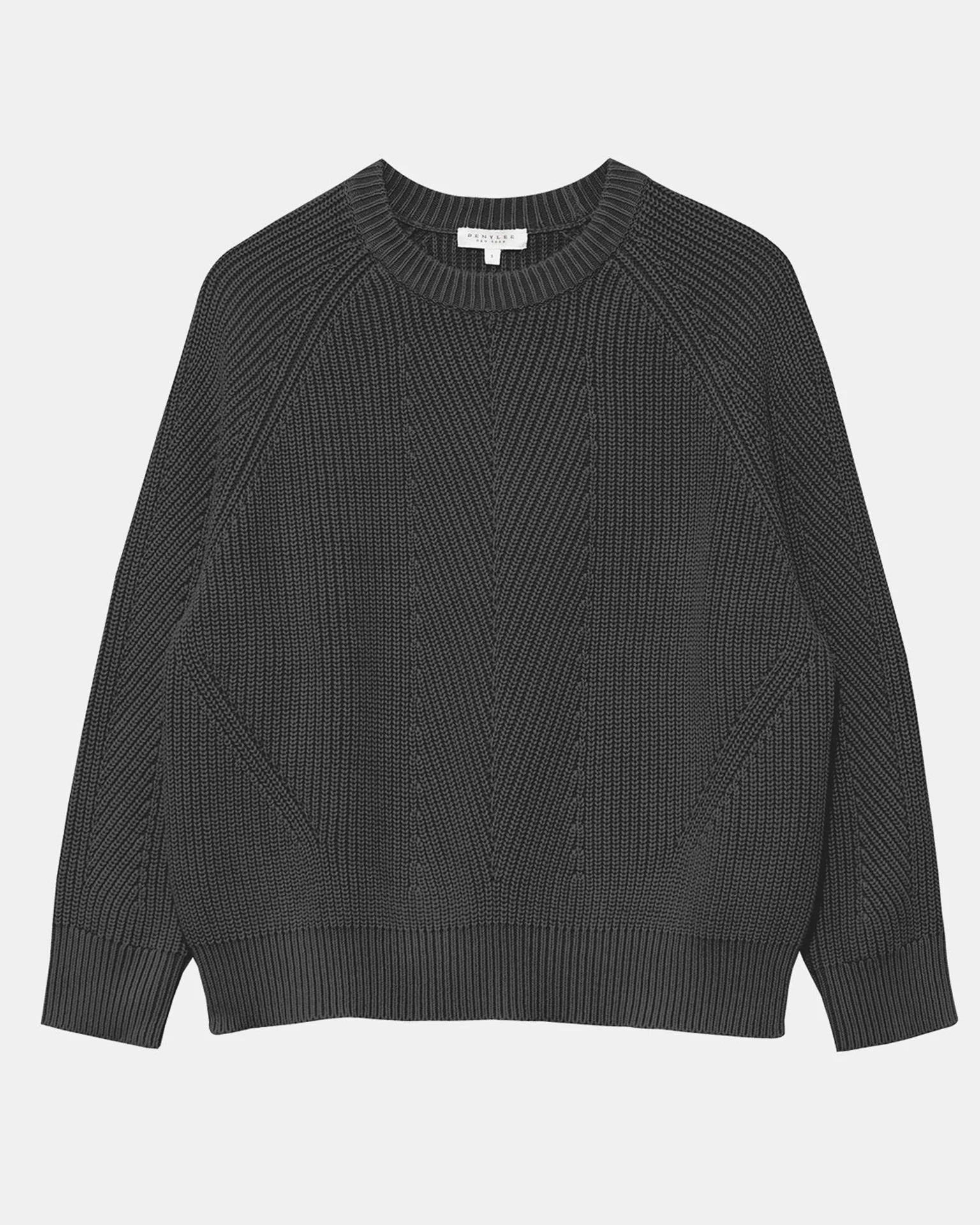 Chelsea Washed Cotton Sweater in Black - Image 4