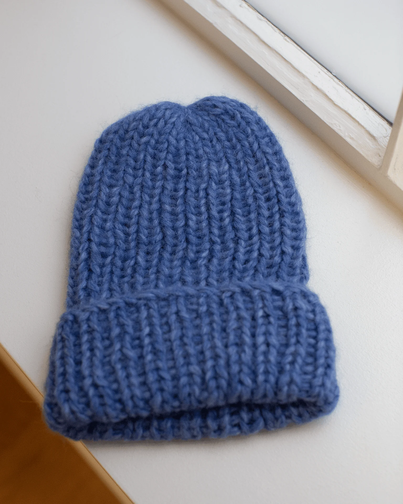 Chunky Alpaca Hat in Blue Melange