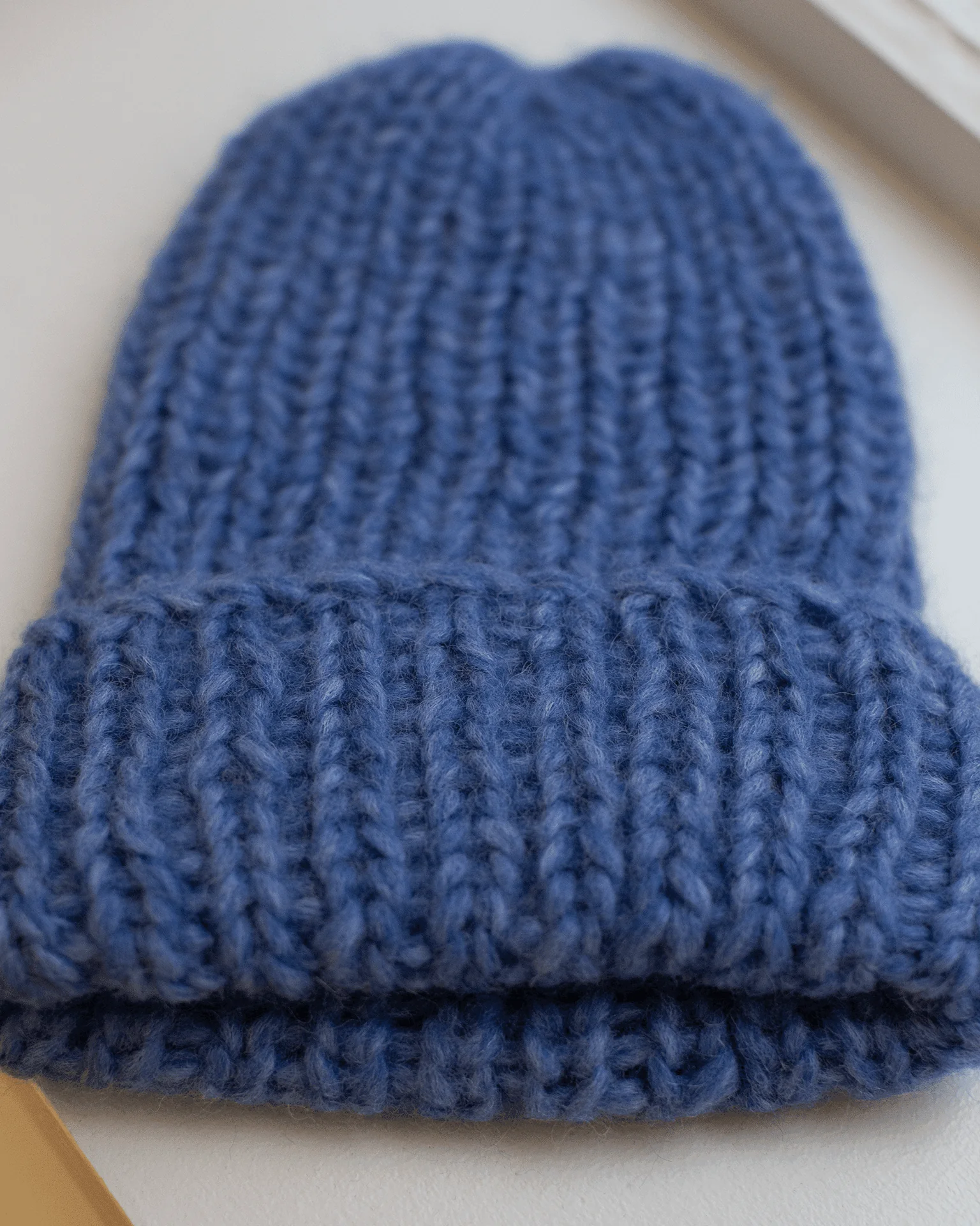 Chunky Alpaca Hat in Blue Melange - Image 2