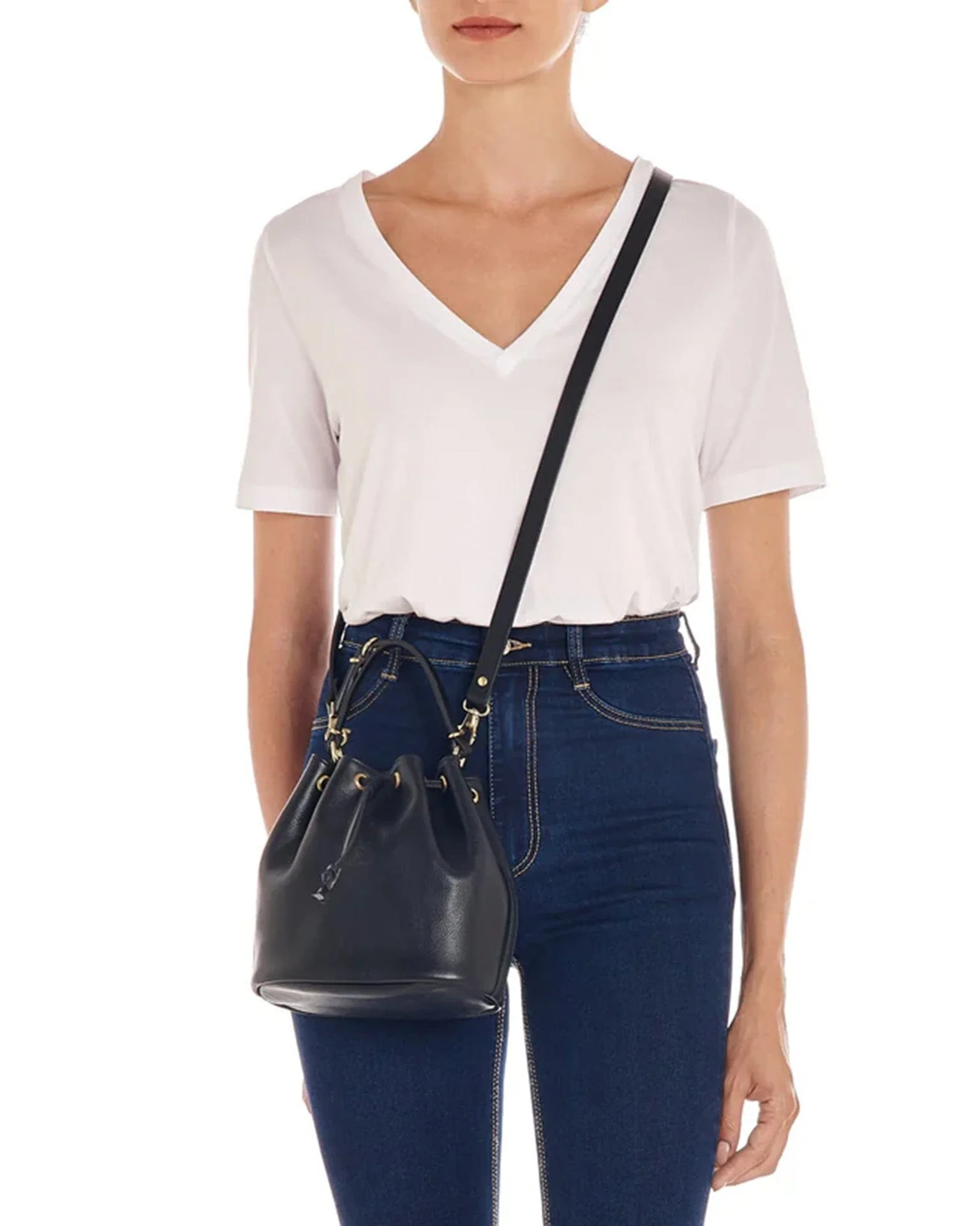 Classic Bucket in Nero w/ Brass Hardware - Image 2