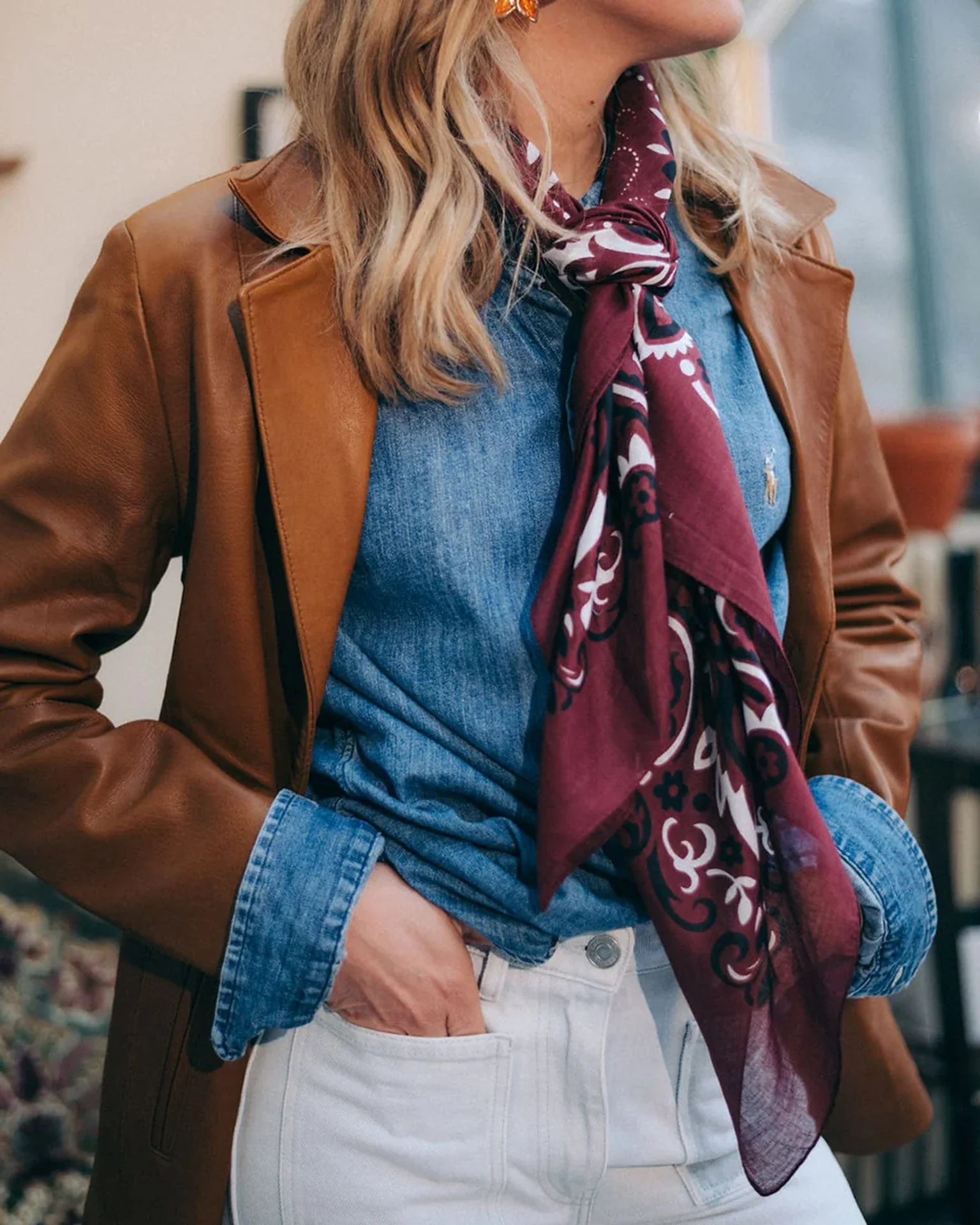 Classic Cotton Bandana in Bordeaux