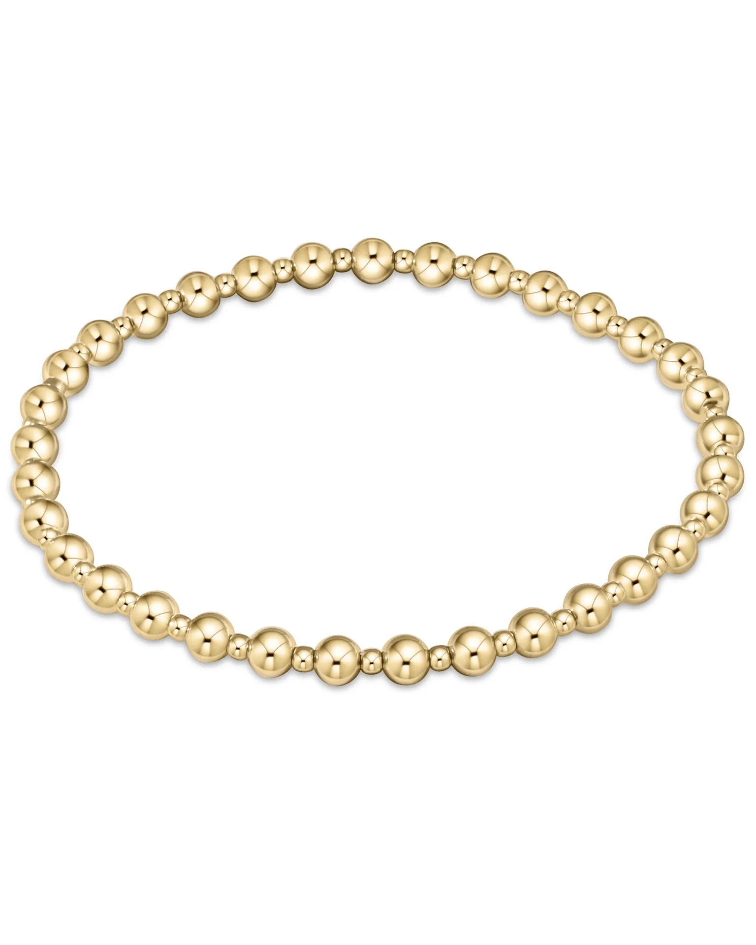 Classic Grateful Pattern 4mm Bead Bracelet - Gold
