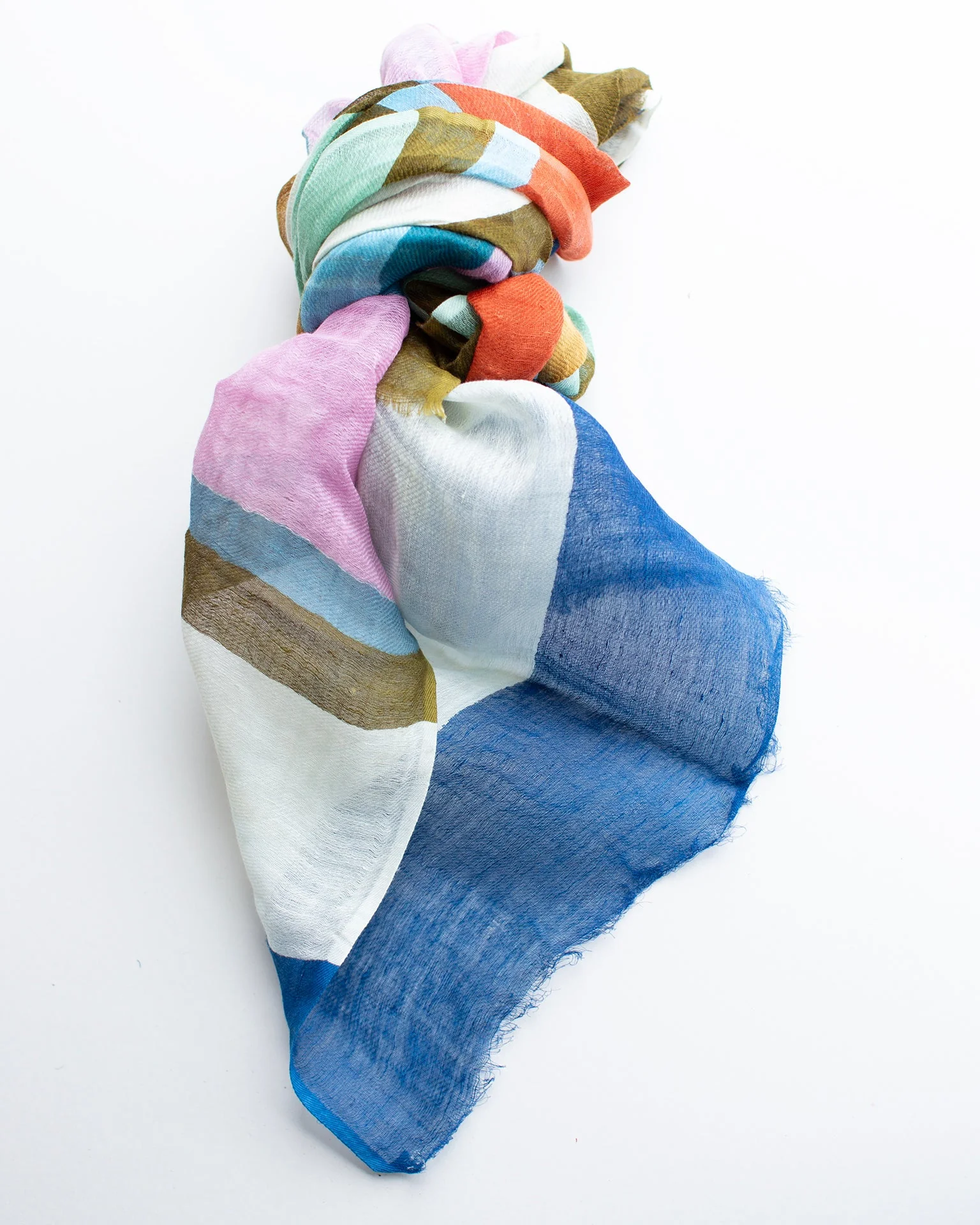 Classic Stripe Scarf in Olive - Image 3