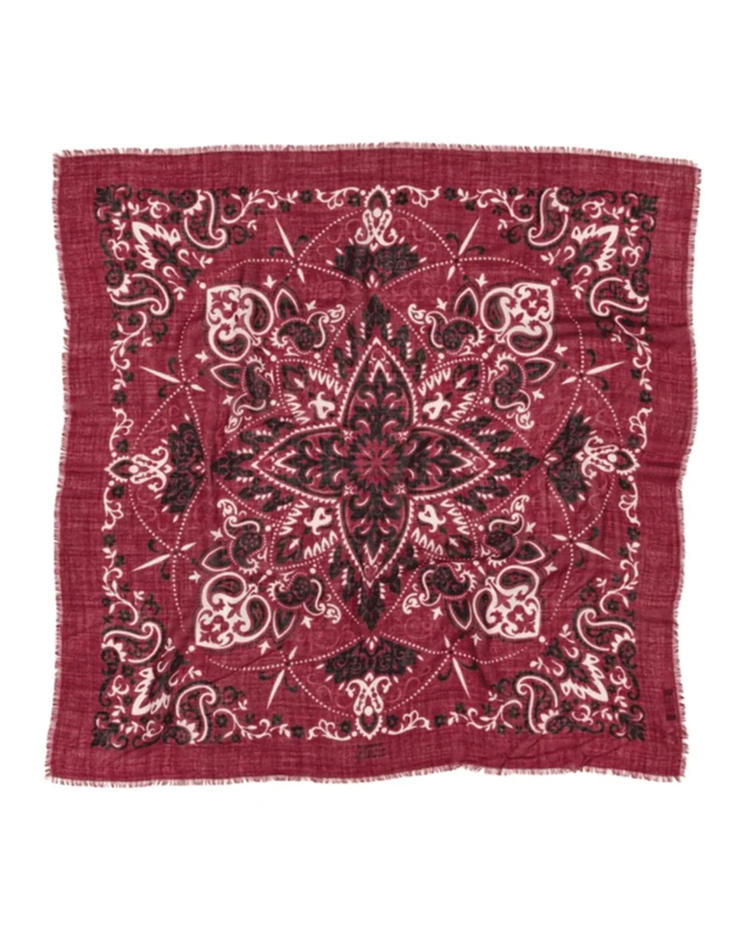 Classic Wool & Silk Bandana in Bordeaux - Image 2