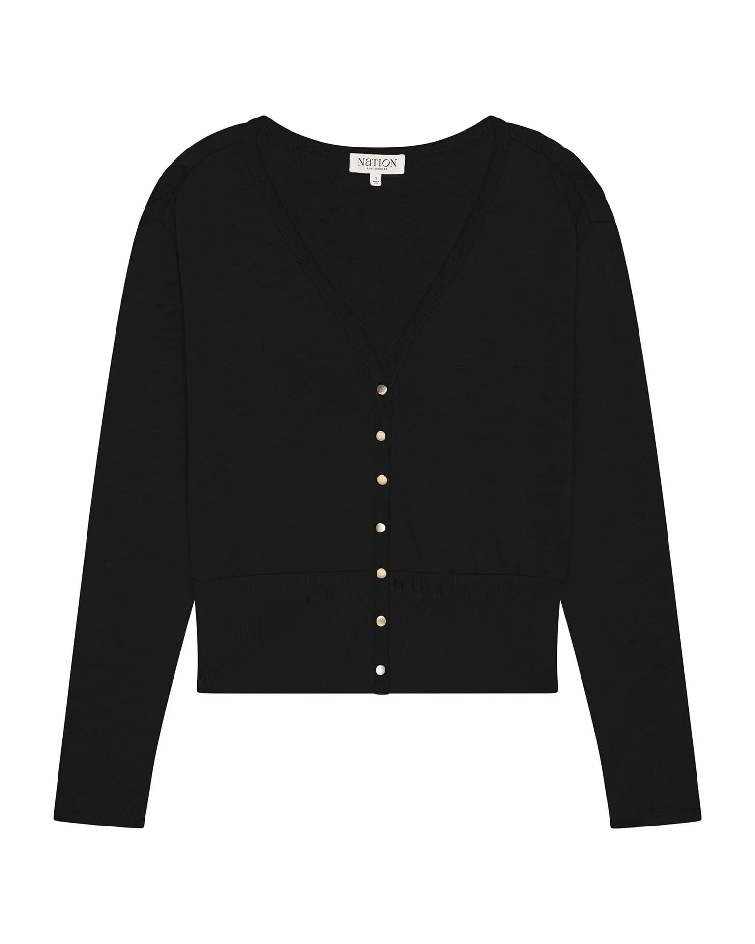 Colette Cardigan Top in Jet Black - Image 3
