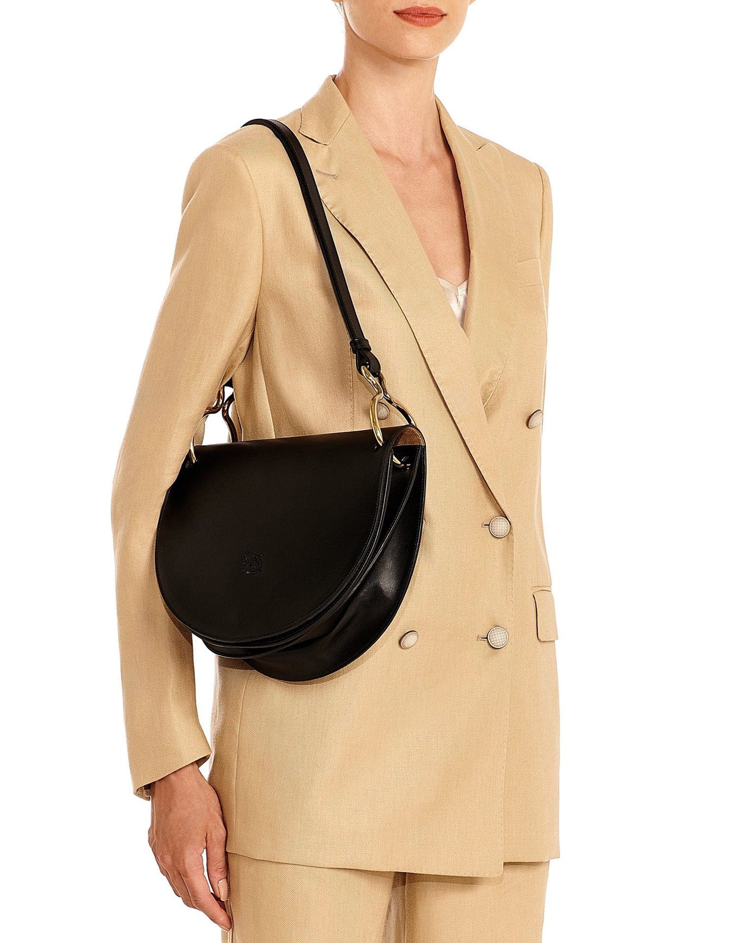 Consuelo Crossbody in Nero w/ Gold Ester Hardware - Image 2