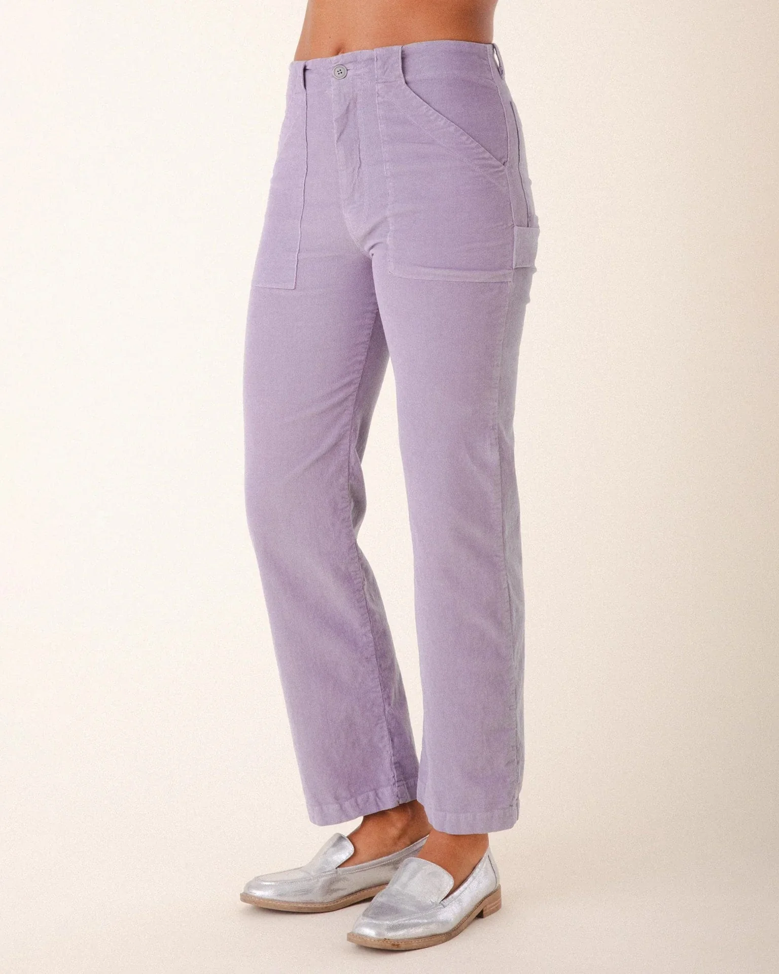 Corduroy Carpenter Pant in Silver Mist