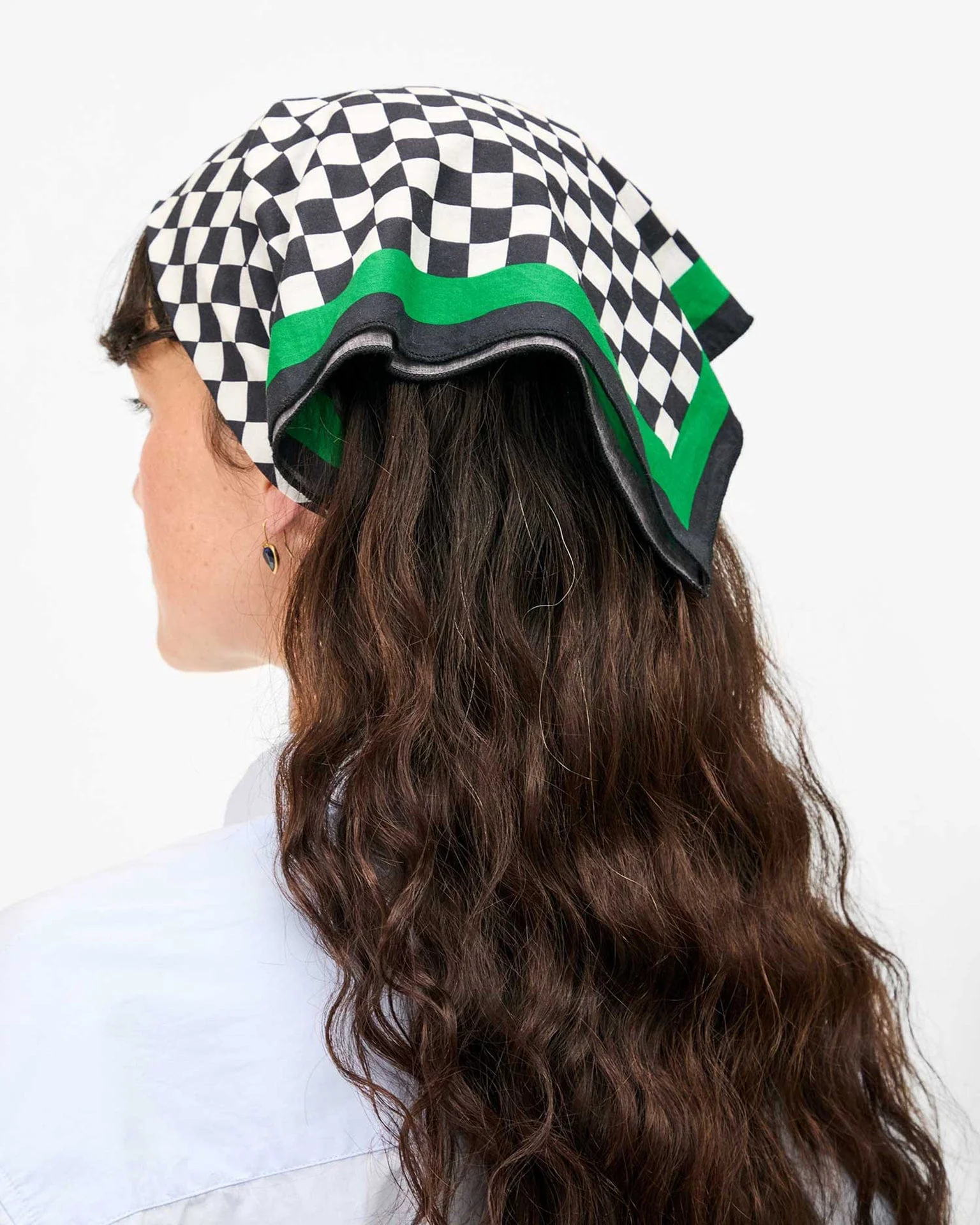 Cream & Black Checker Bandana - Image 3
