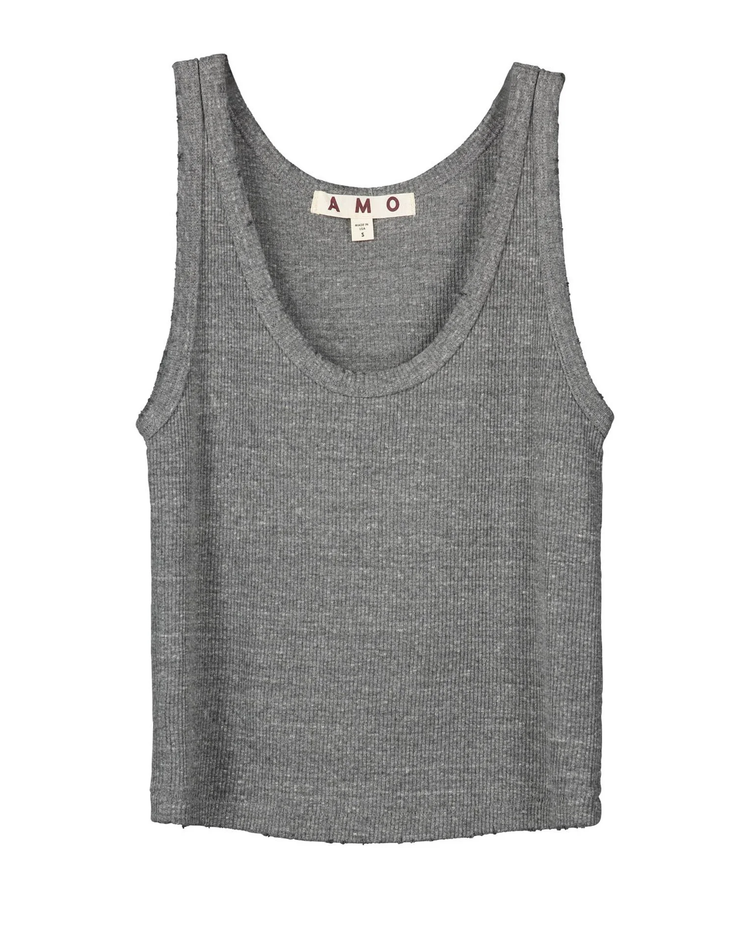 Crop Rib Tank in Heather Grey - Image 3