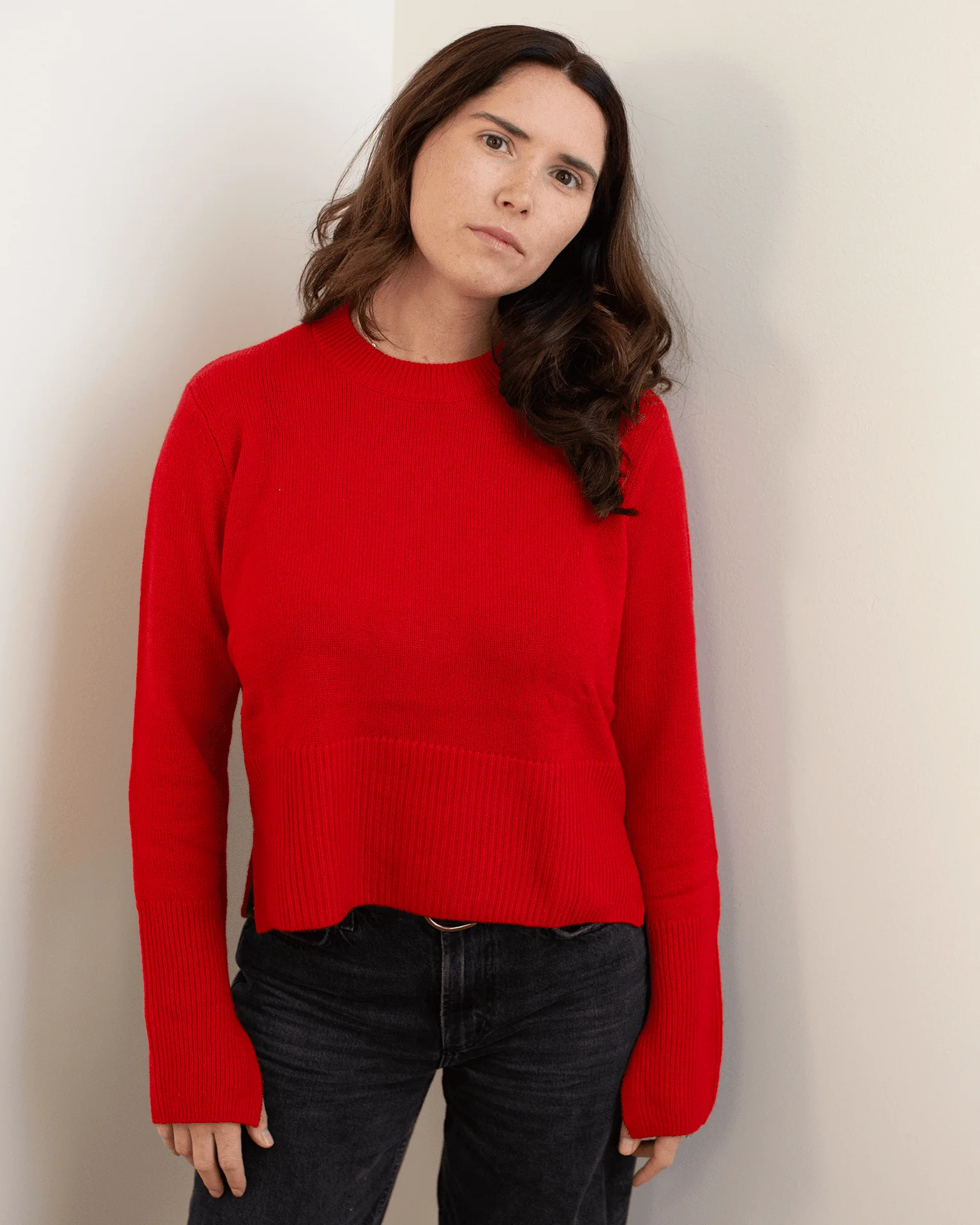 Cropped Boxy Crew W/ Slits in Blazer
