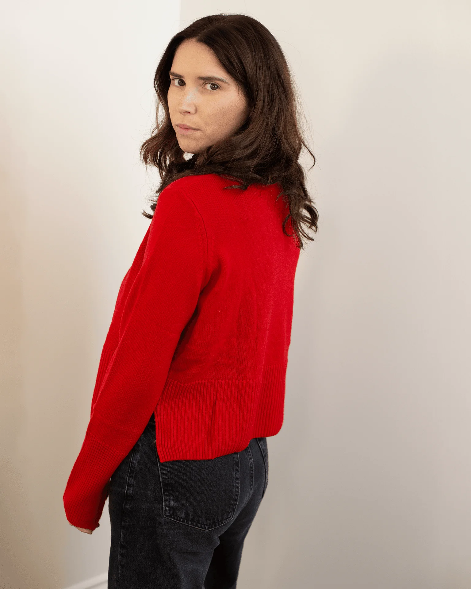 Cropped Boxy Crew W/ Slits in Blazer - Image 5