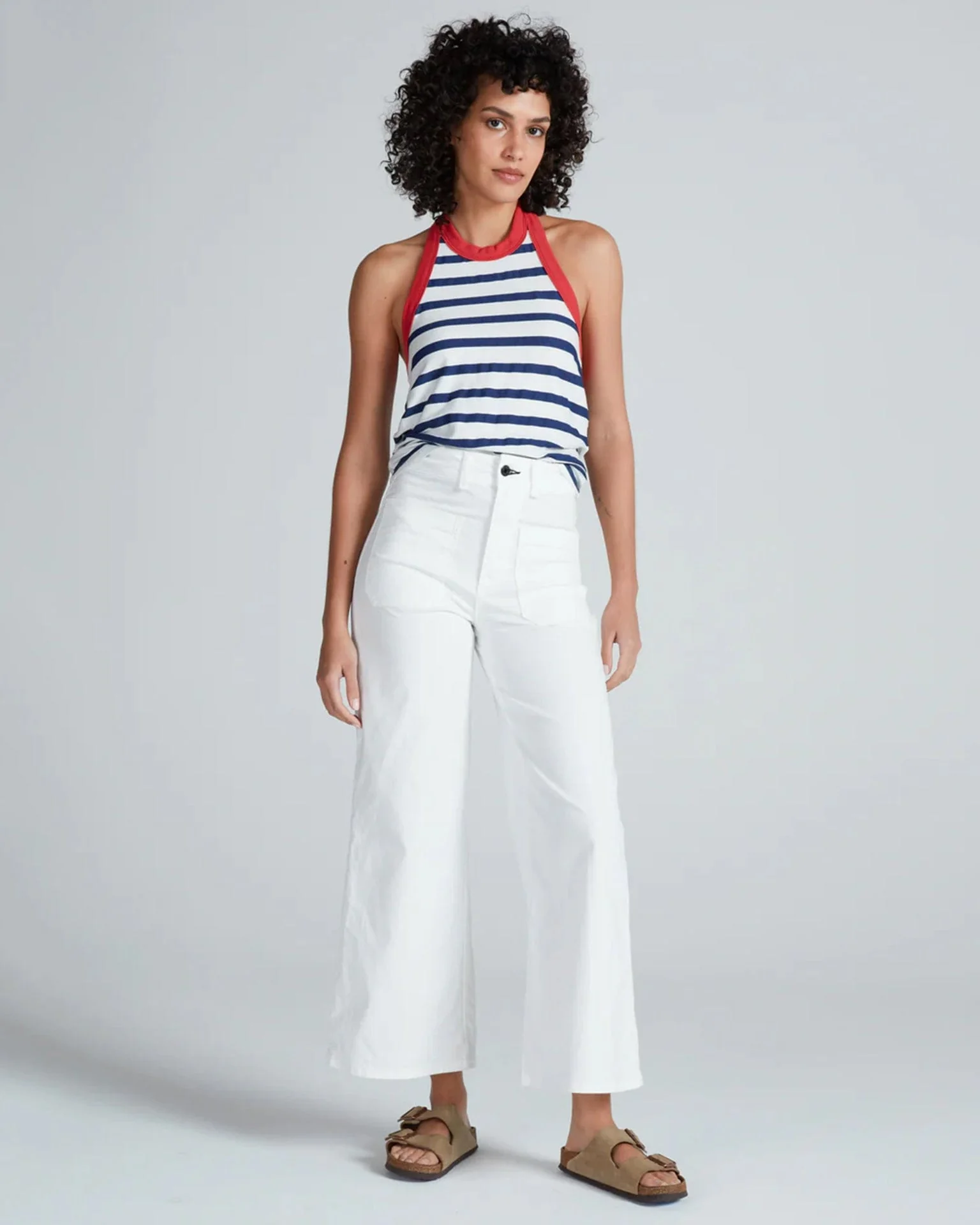 Cropped Sailor Twill in Ivory - Image 2