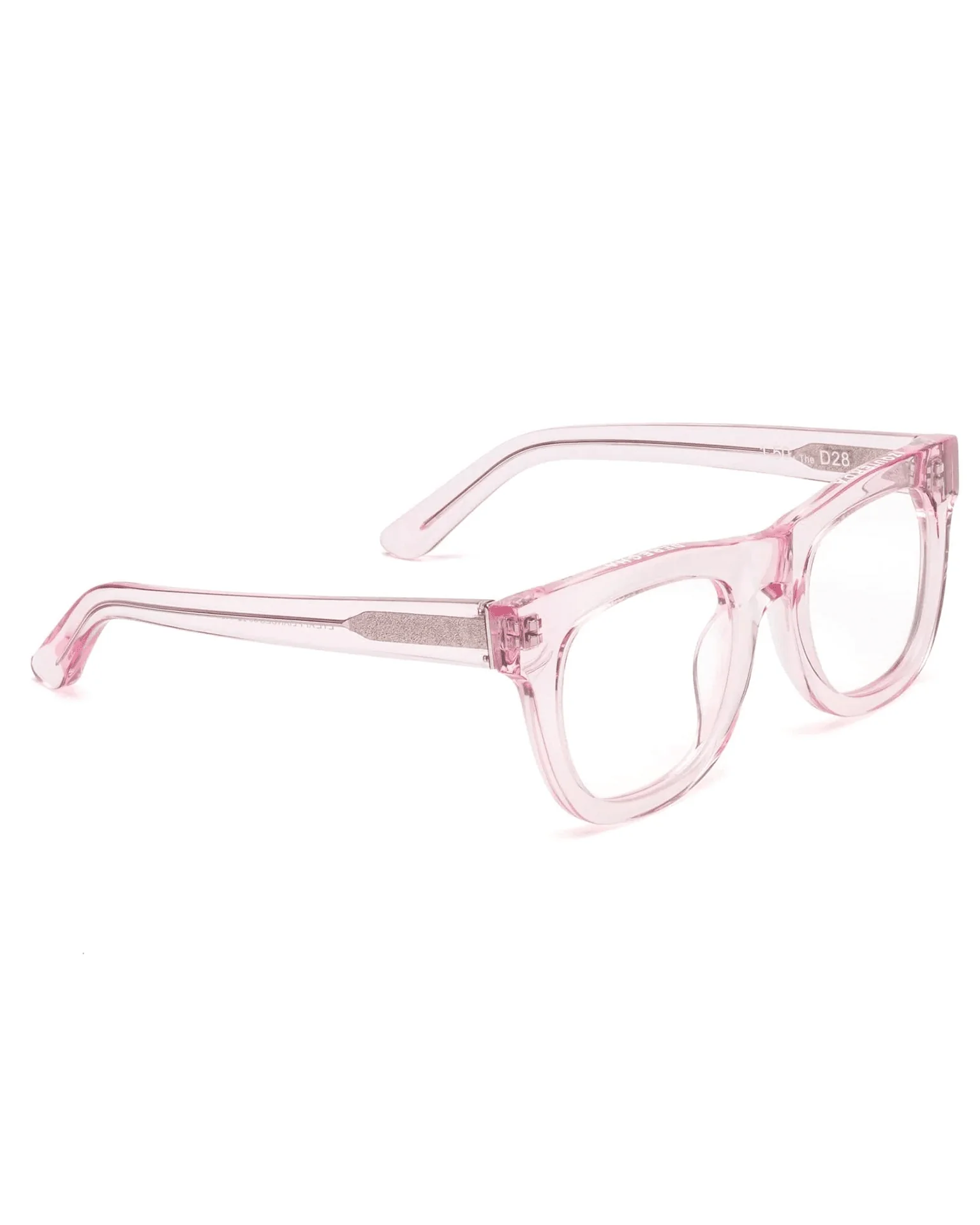 D28 Reading Glasses in Polished Clear Pink - Image 5