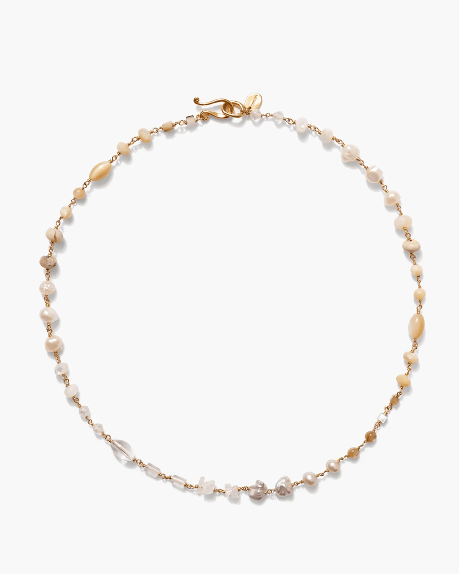 Daphne Beaded Necklace in White Mix